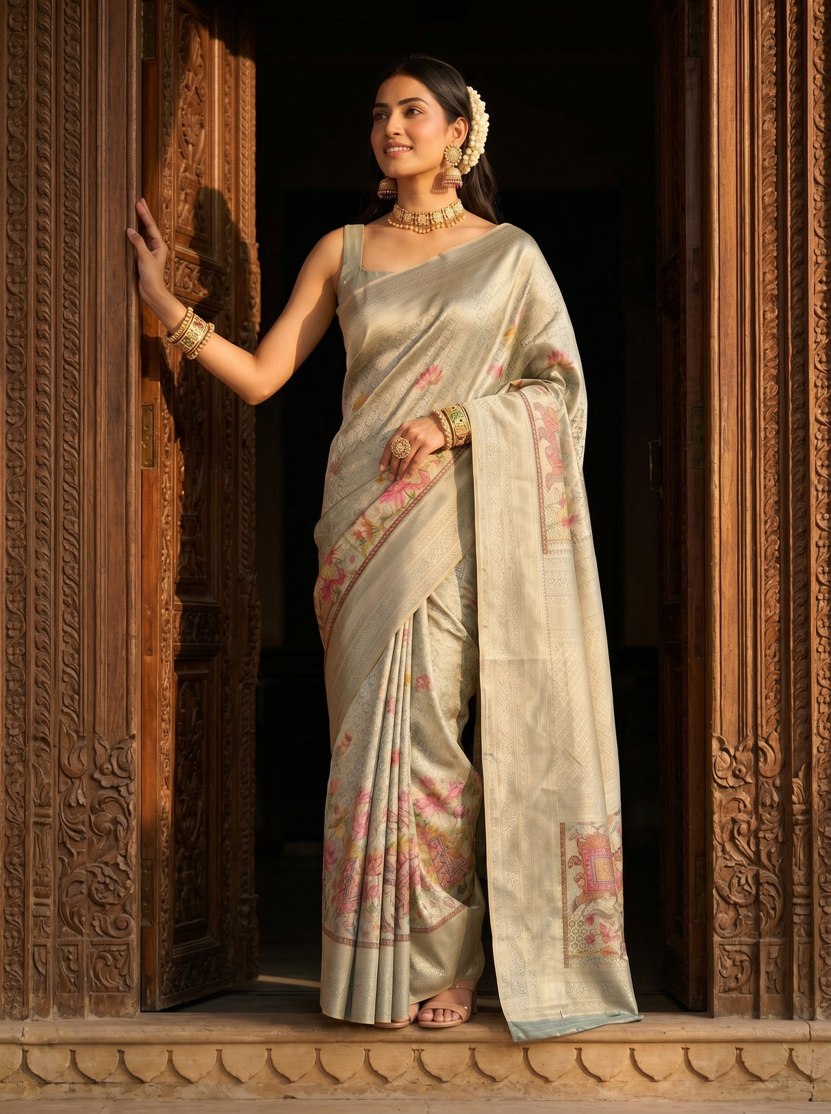 MIMOSA Sapphire Saree Saree — pose 5 styling detail