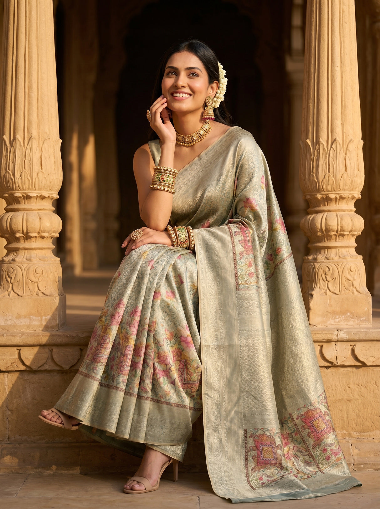 MIMOSA Sapphire Saree Saree — pose 8 styling detail