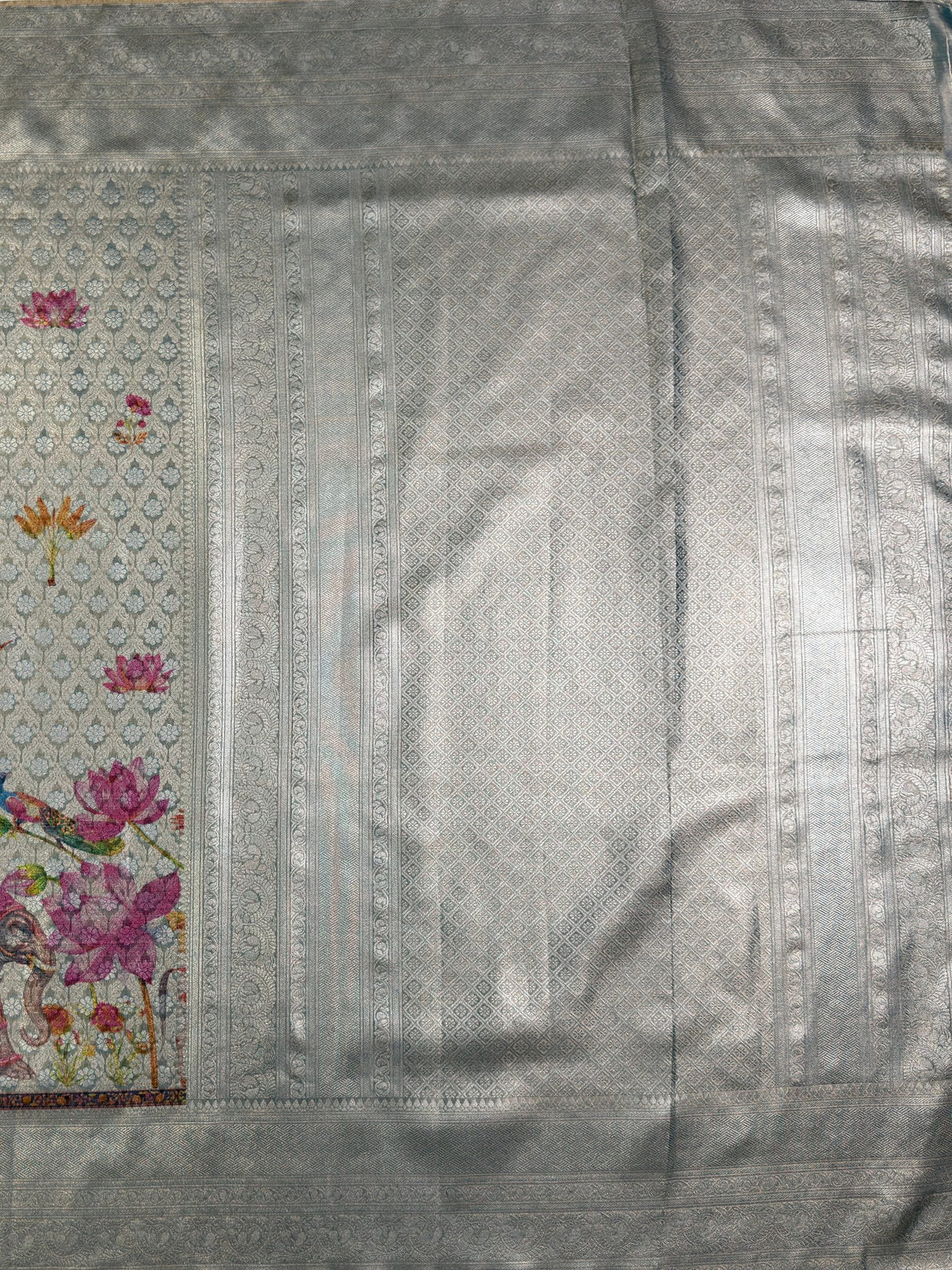 MIMOSA Sapphire Saree Saree — pallu and zari work detail