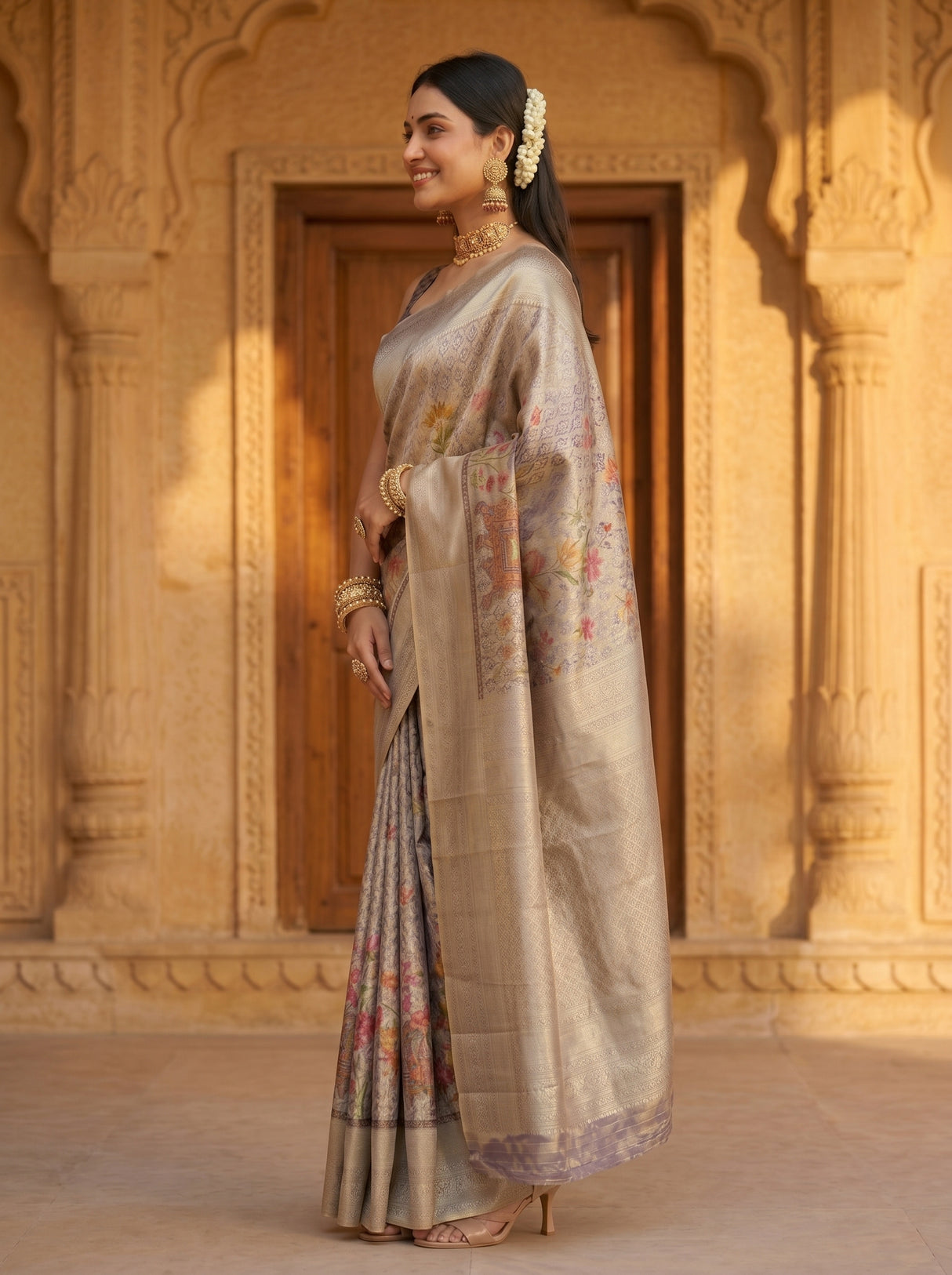 MIMOSA Violet Saree Saree — pose 3 styling detail