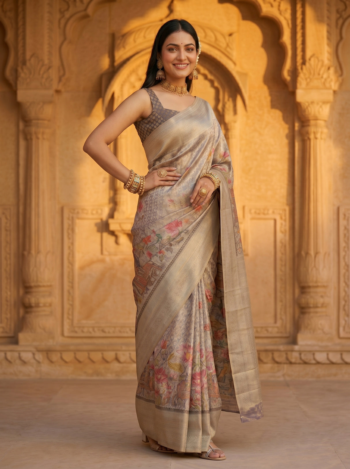 MIMOSA Violet Saree Saree — pose 4 styling detail