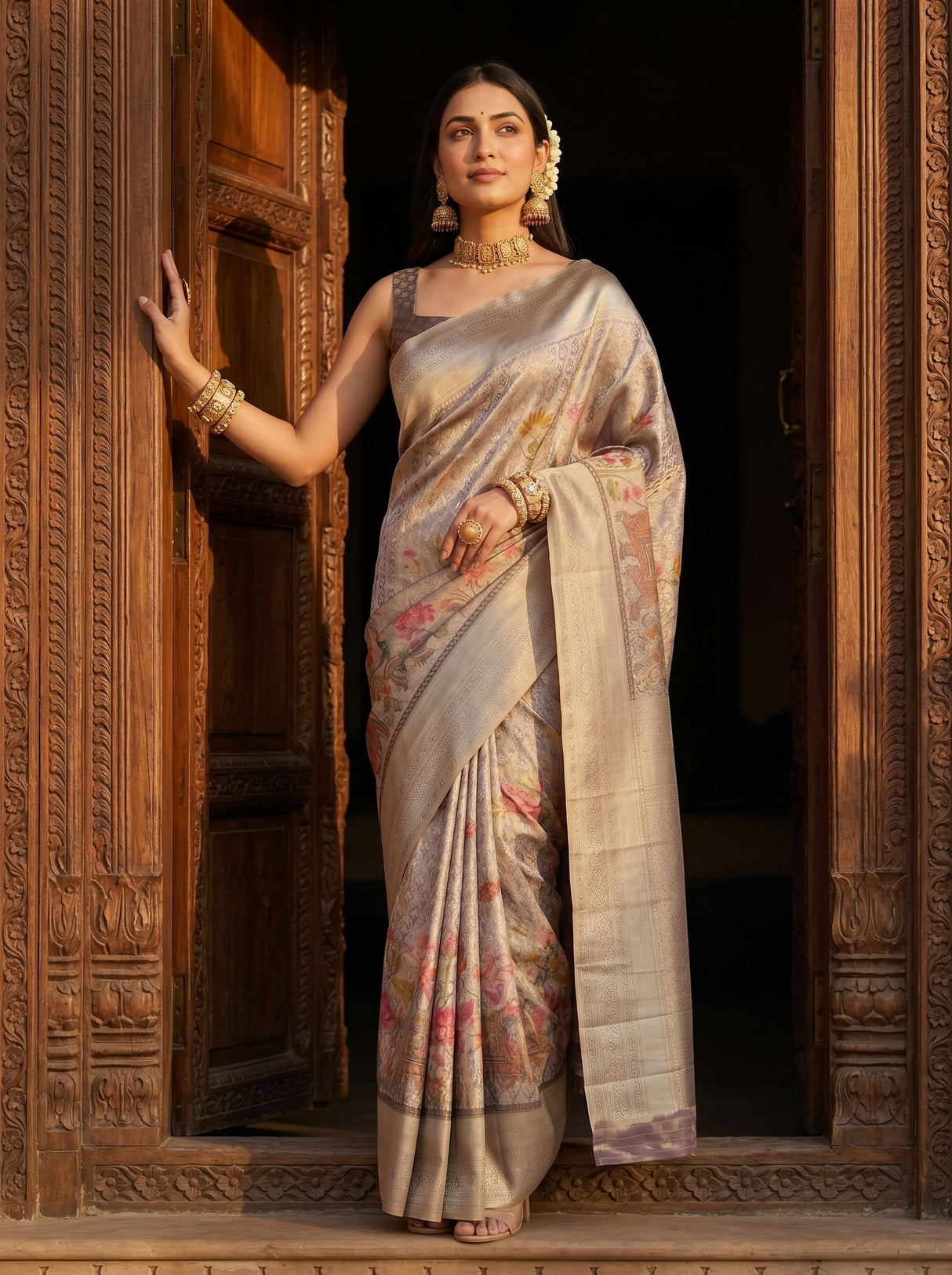 MIMOSA Violet Saree Saree — pose 5 styling detail