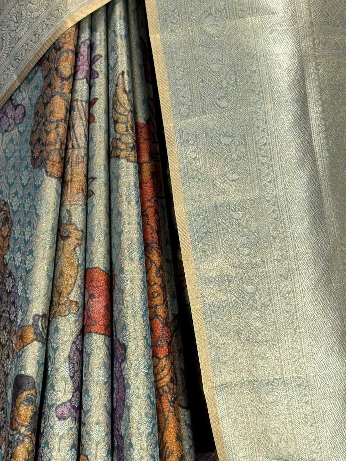 MIMOSA Sapphire Kalamkari Saree — fleets shot full lifestyle