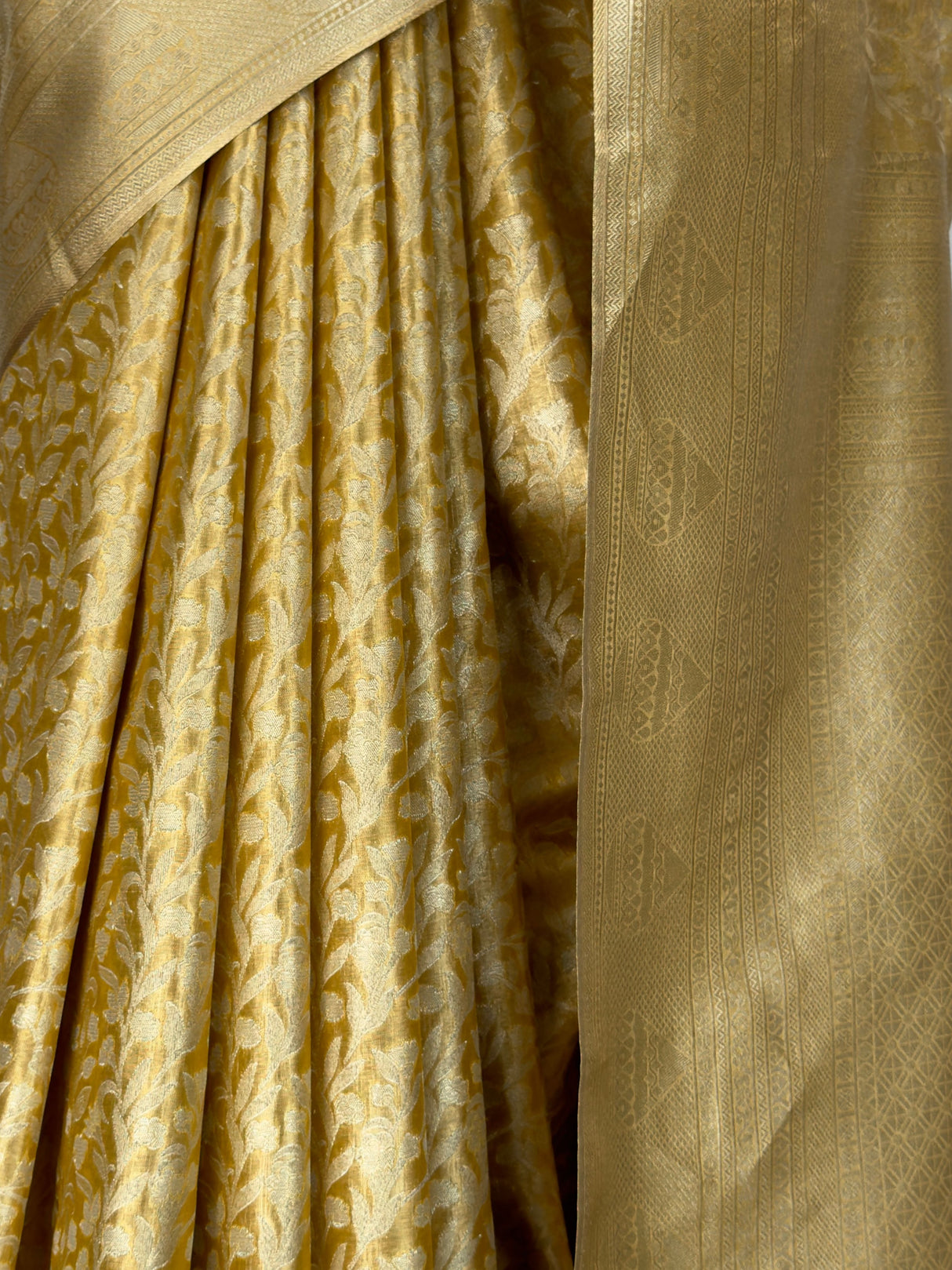 MIMOSA Mustard Kanjivaram Art Silk Saree — fleets shot full lifestyle