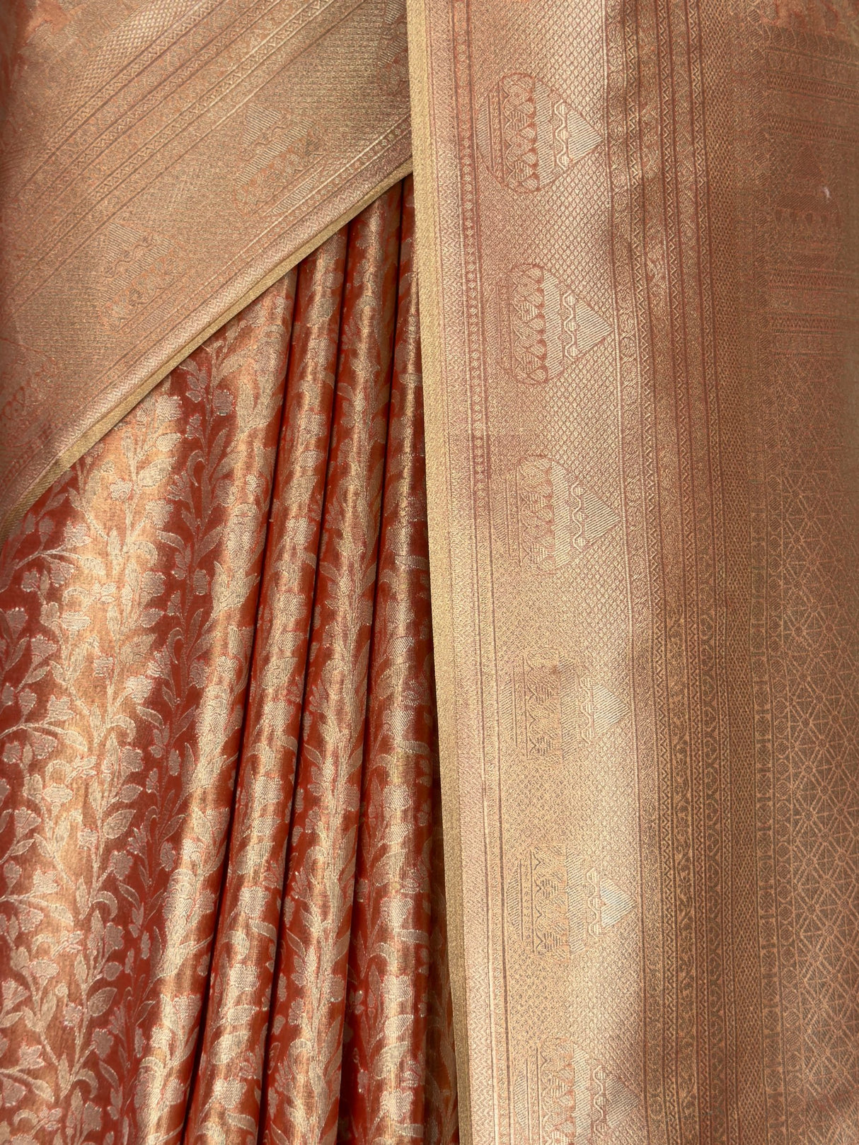 MIMOSA Peach Kanjivaram Art Silk Saree — fleets shot full lifestyle