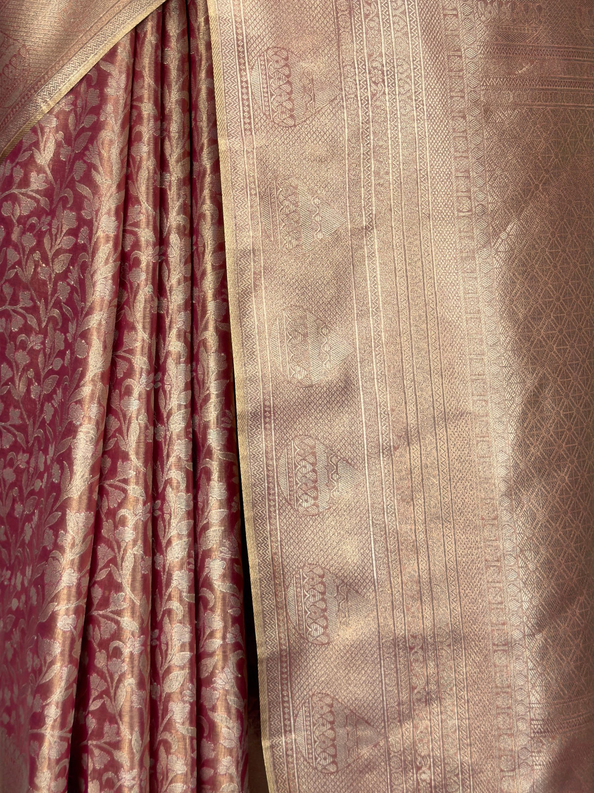 MIMOSA Pink Kanjivaram Art Silk Saree — fleets shot full lifestyle