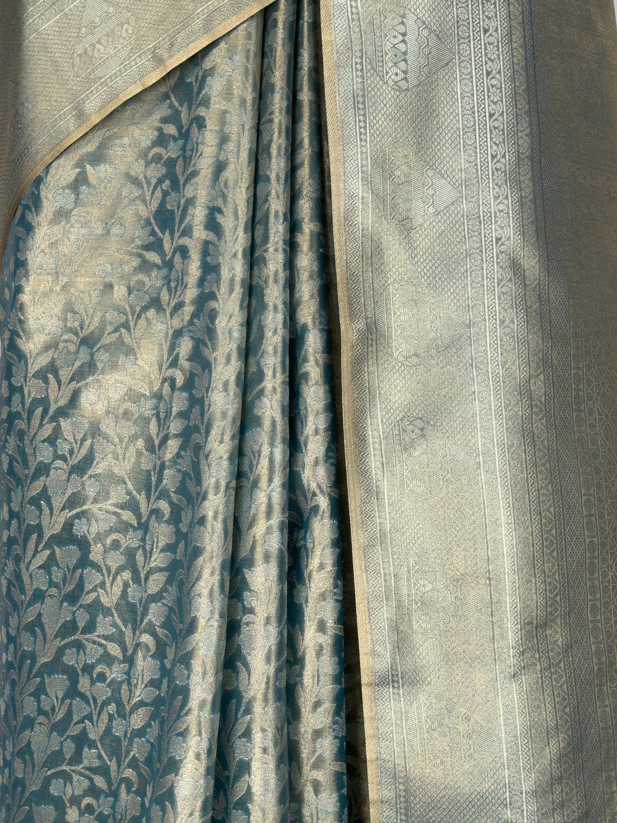 MIMOSA Sapphire Kanjivaram Art Silk Saree — fleets shot full lifestyle
