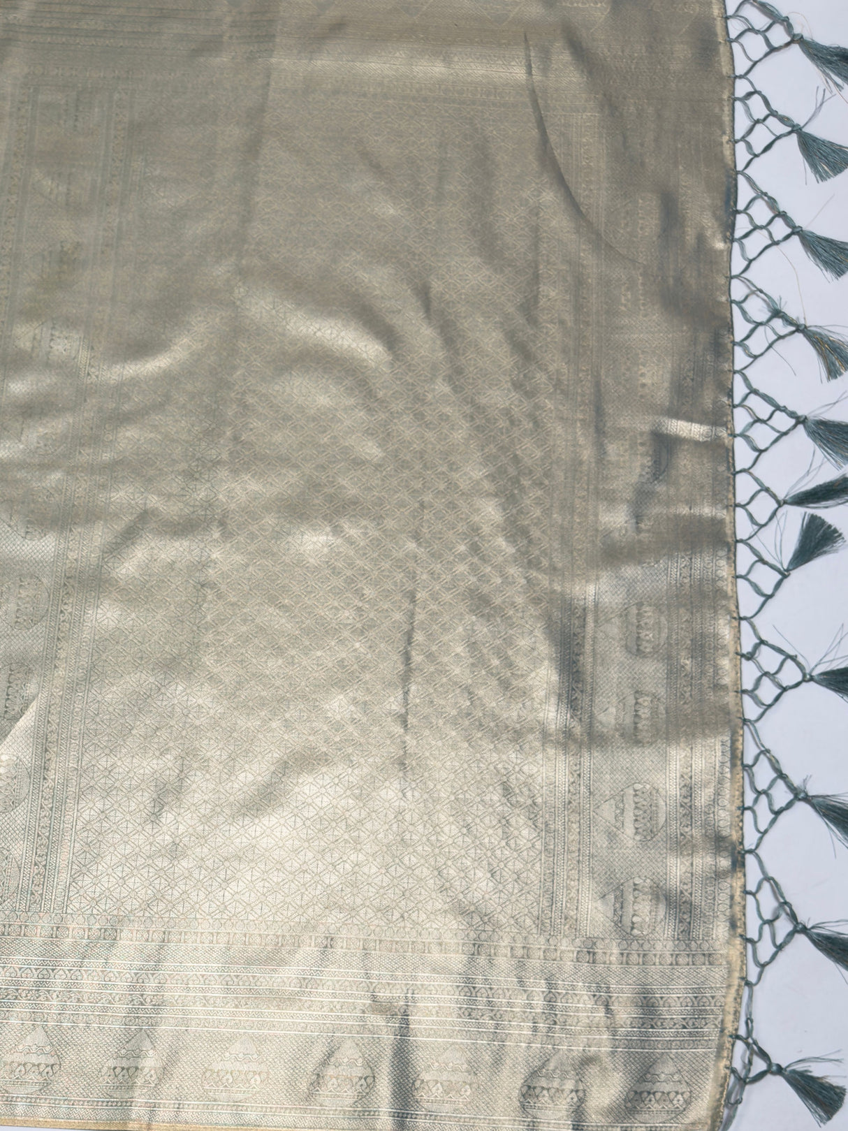 MIMOSA Sapphire Kanjivaram Art Silk Saree — pallu and zari work detail