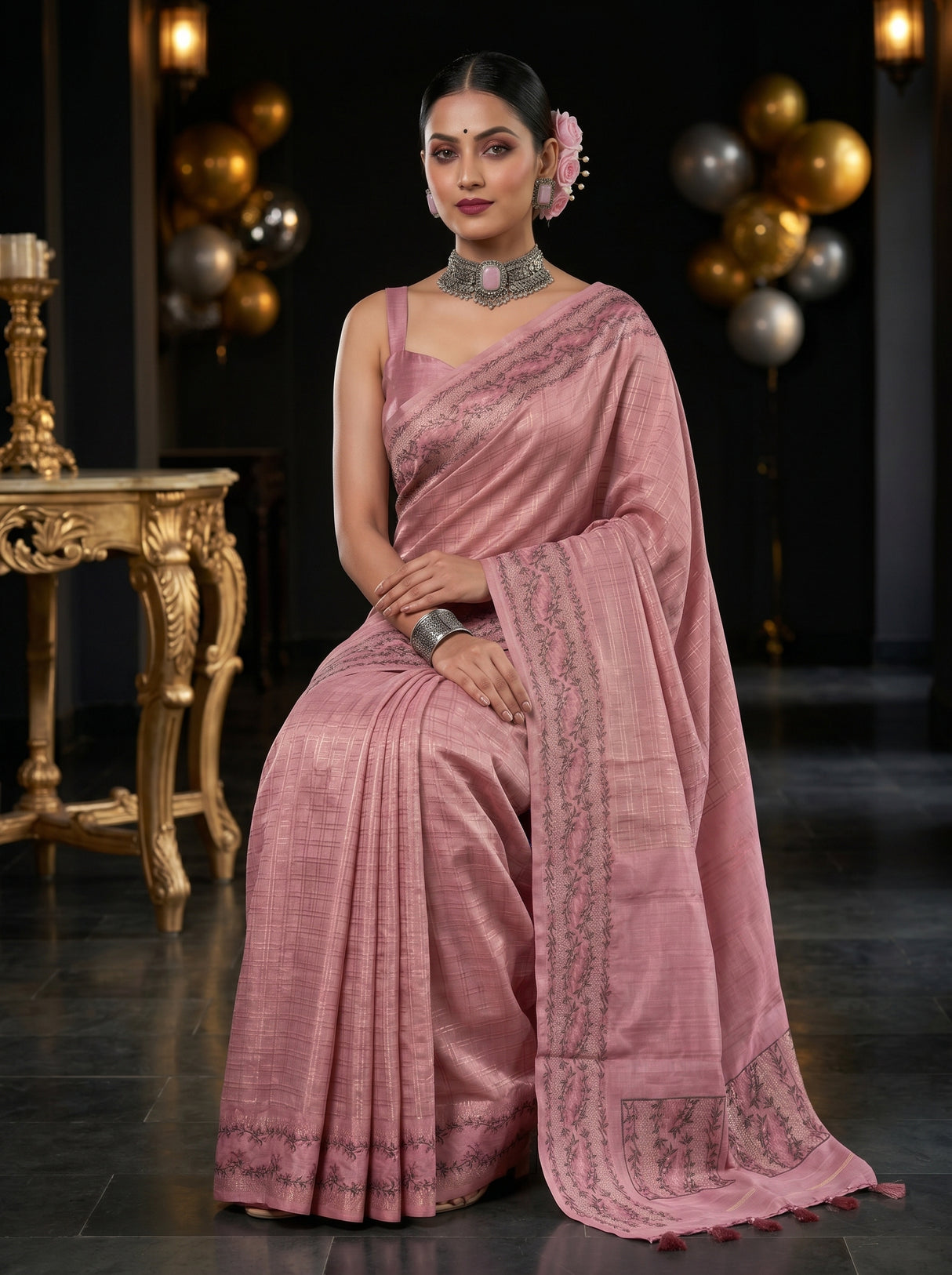 MIMOSA Gajari Saree Saree — pose 8 styling detail