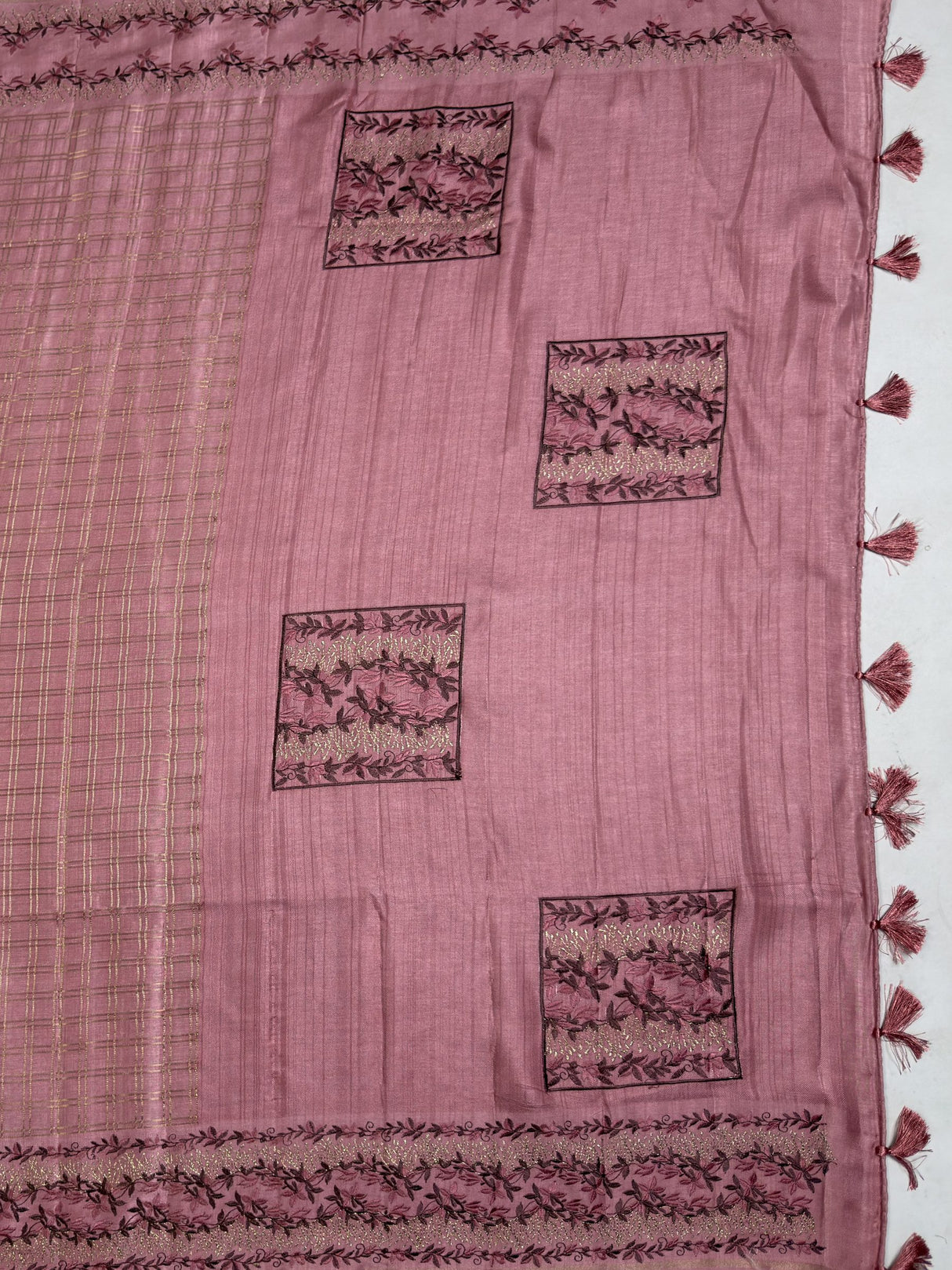 MIMOSA Gajari Saree Saree — pallu and zari work detail