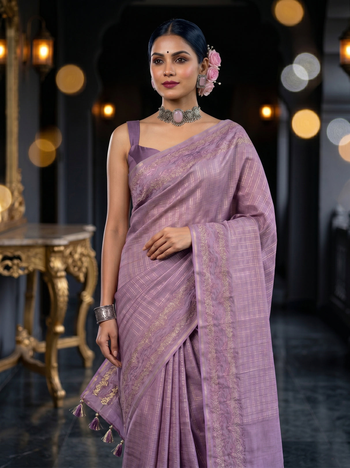 MIMOSA Violet Saree Saree — pose 10 styling detail