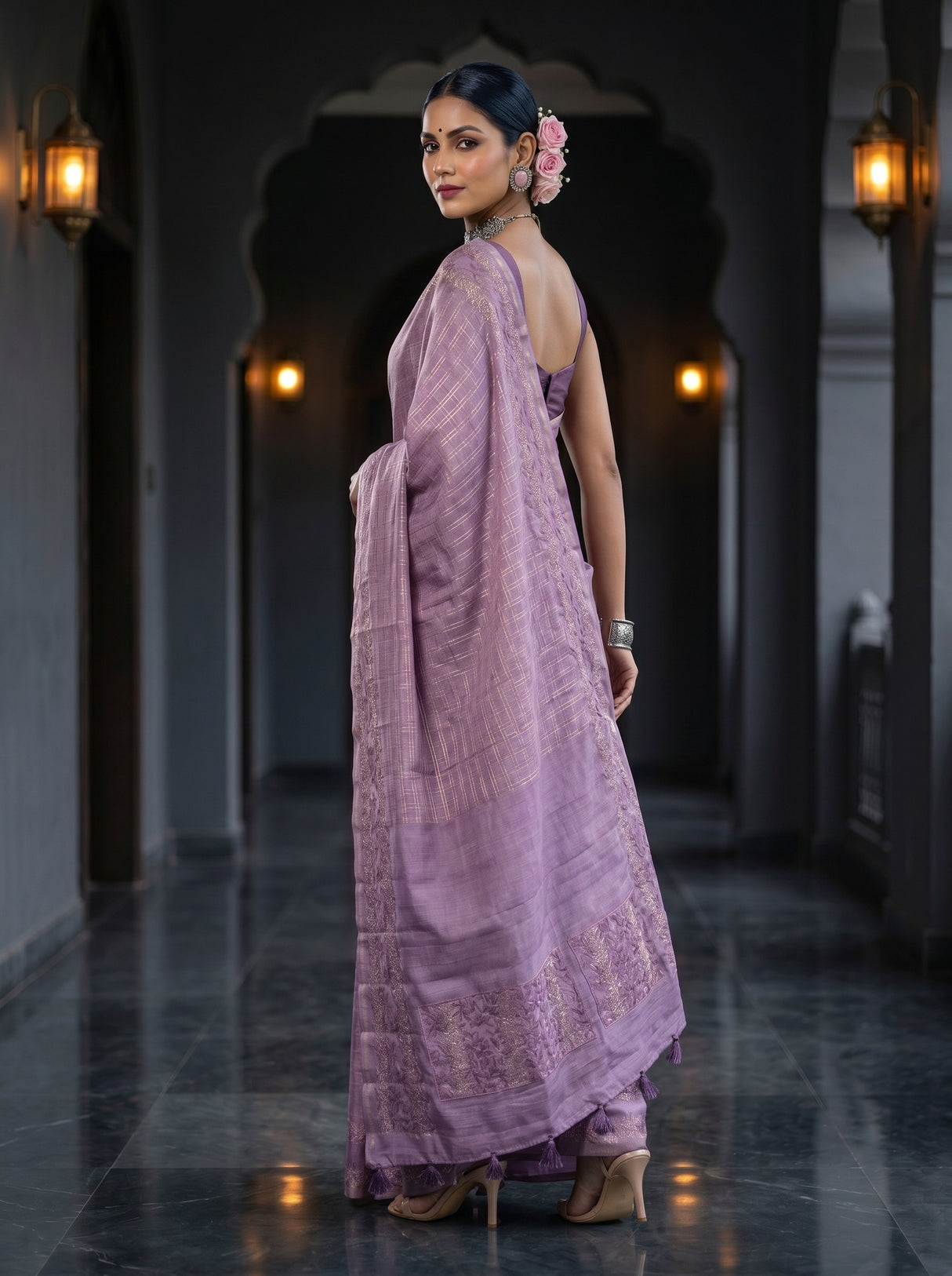 MIMOSA Violet Saree Saree — pose 7 styling detail