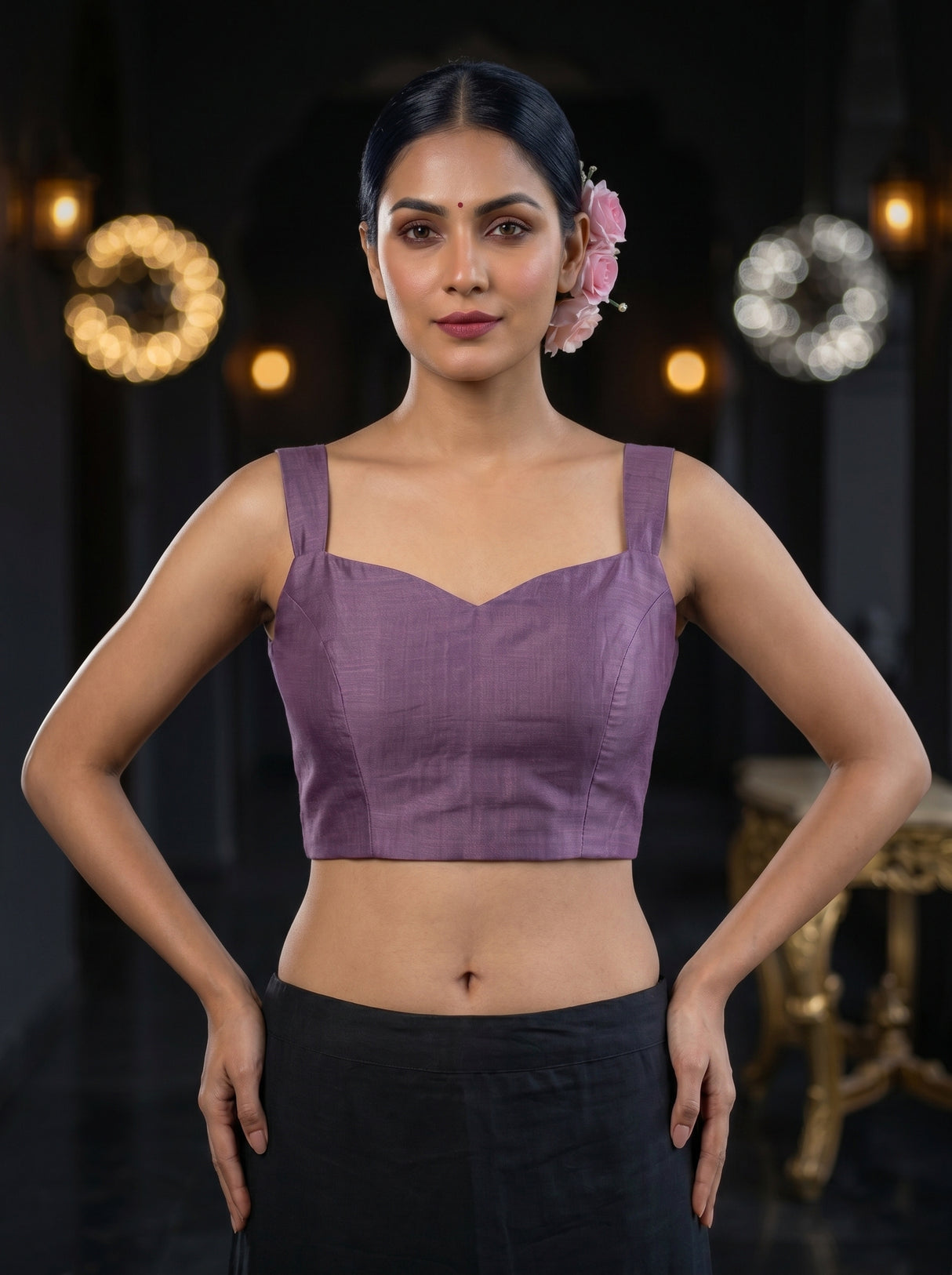 MIMOSA Violet Saree Saree — blouse close-up