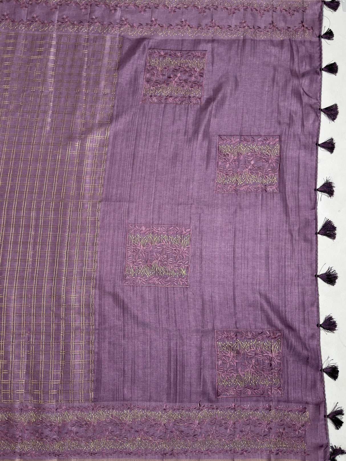 MIMOSA Violet Saree Saree — pallu and zari work detail
