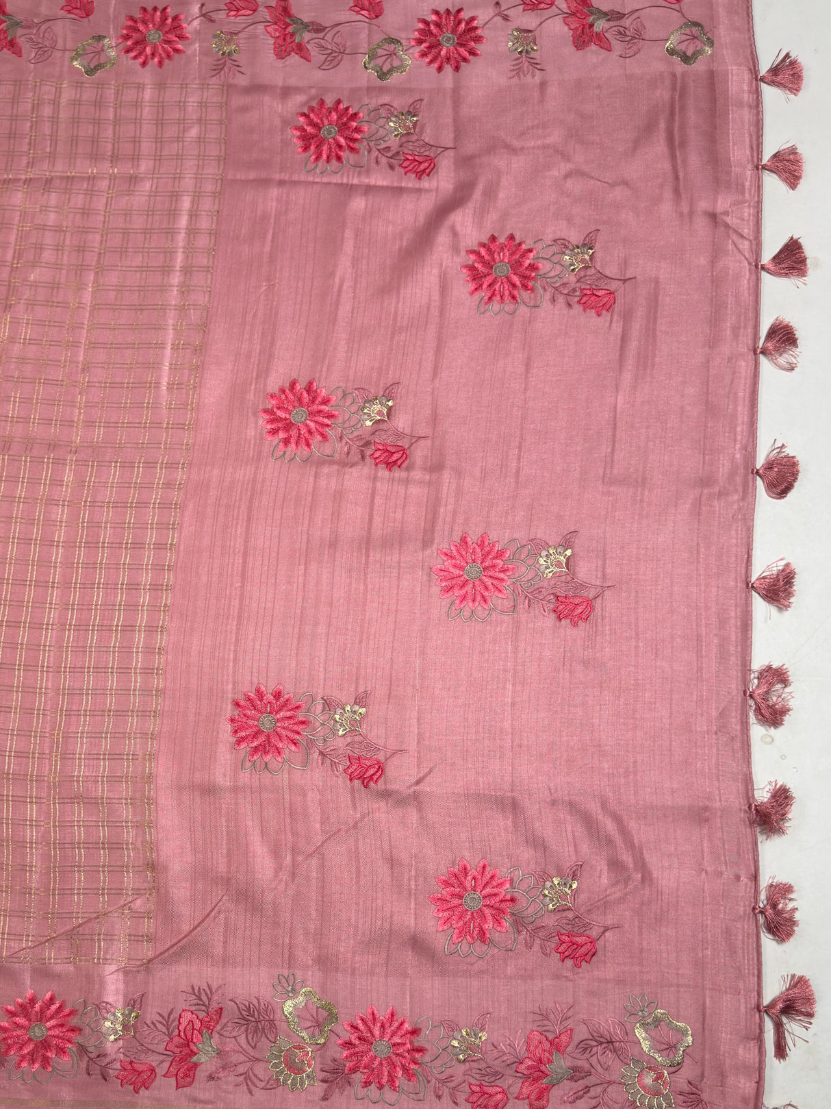 MIMOSA Gajari Saree Saree — pallu and zari work detail