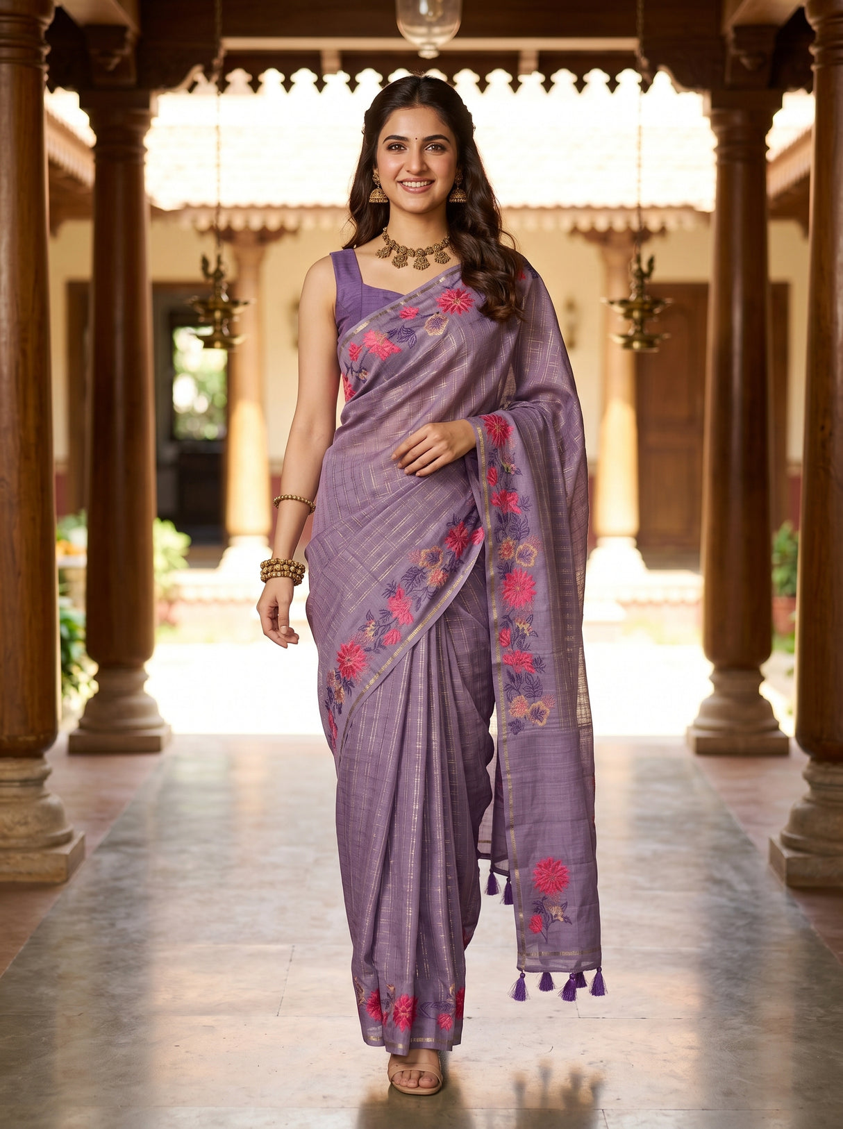 MIMOSA Violet Saree Saree — pose 6 styling detail