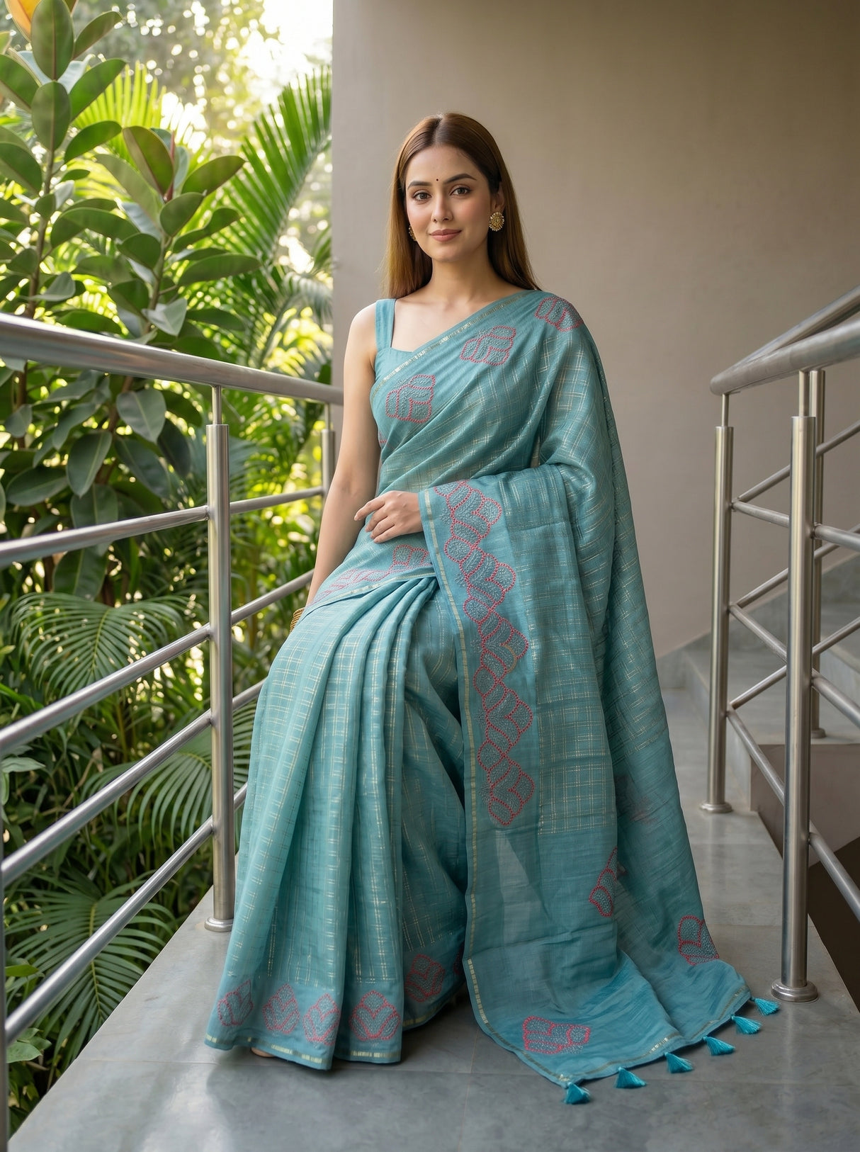 MIMOSA Sapphire Saree Saree — pose 8 styling detail