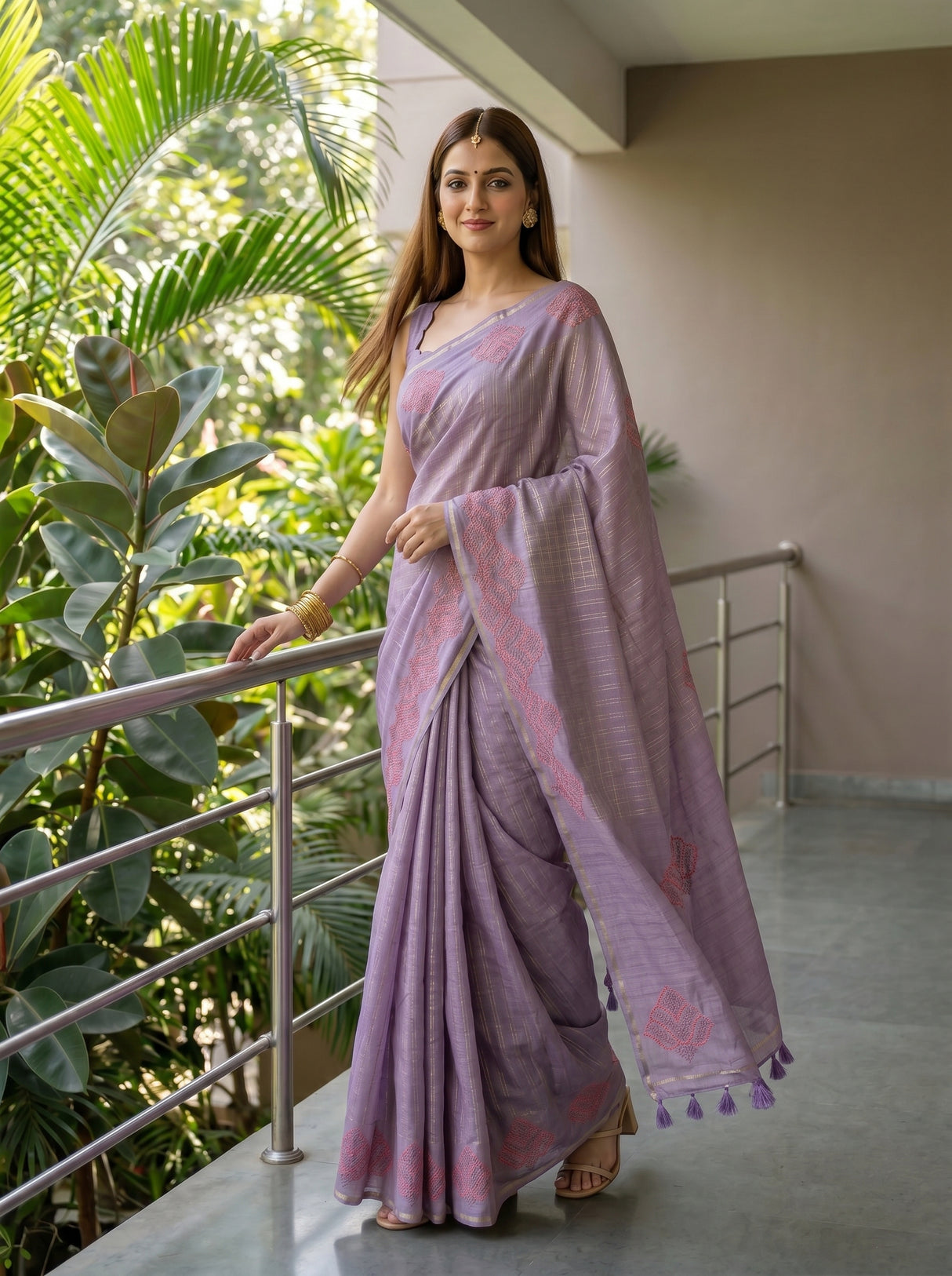 MIMOSA Violet Saree Saree — pose 9 styling detail