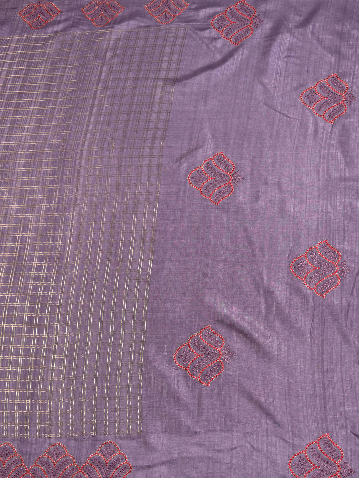 MIMOSA Violet Saree Saree — pallu and zari work detail