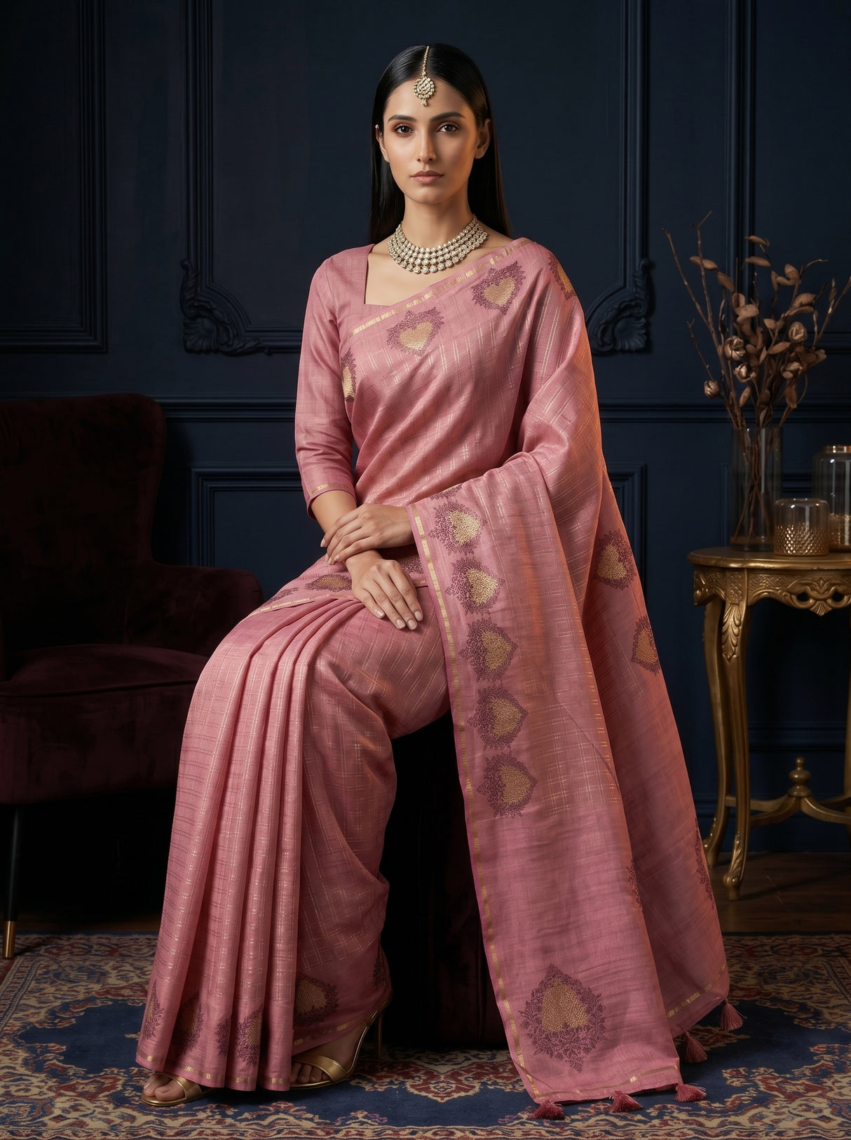 MIMOSA Gajari Saree Saree — pose 8 styling detail