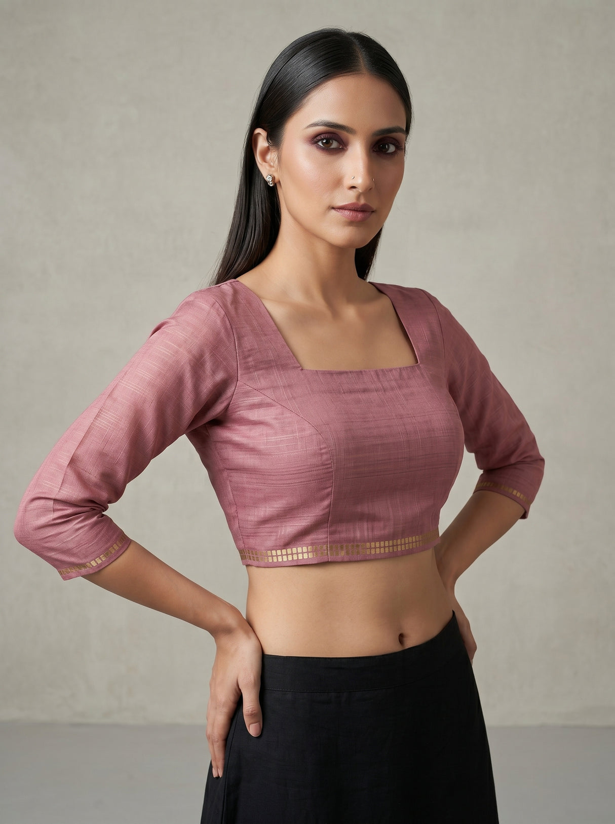 MIMOSA Gajari Saree Saree — blouse close-up