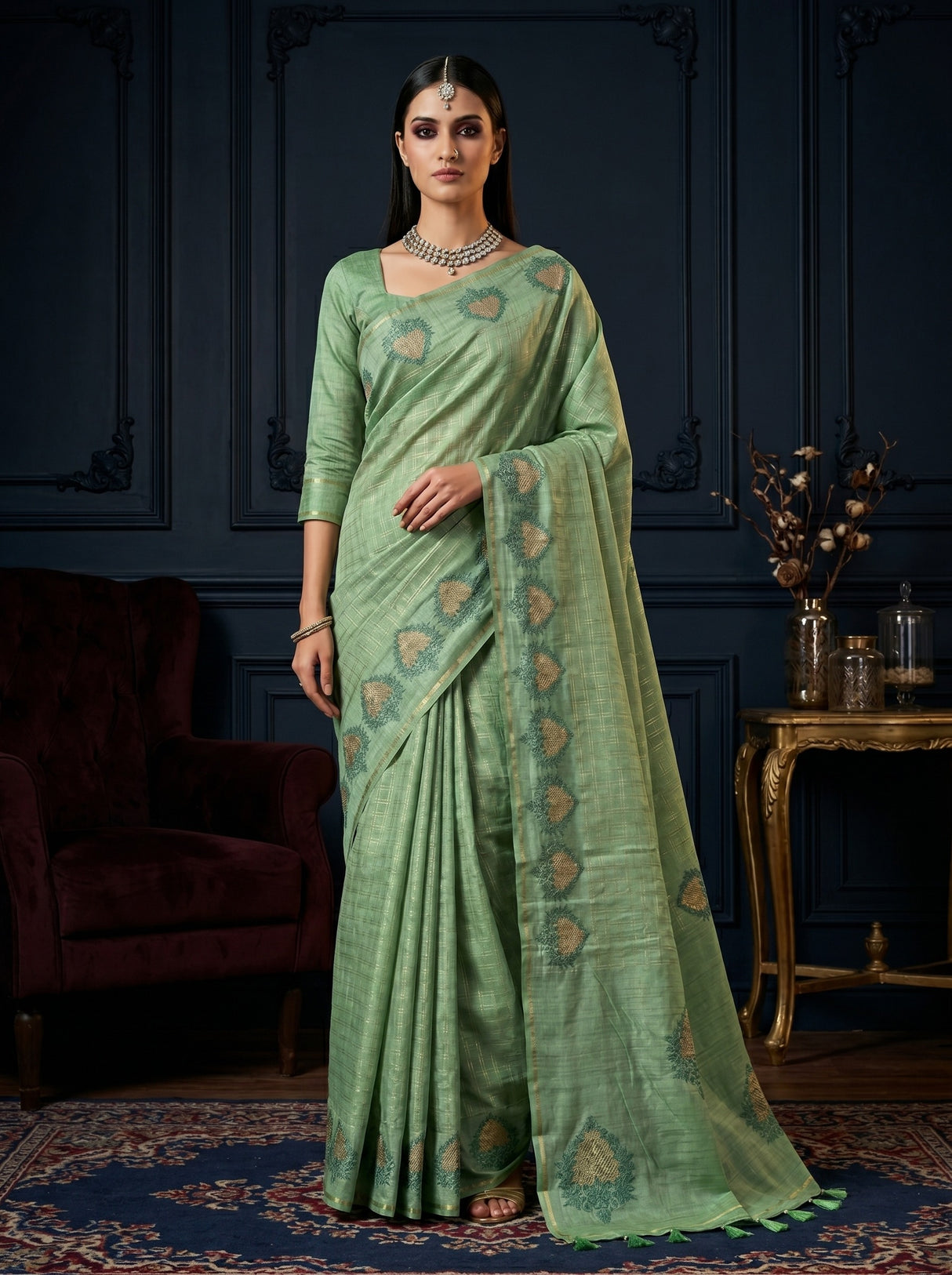 Pista Saree