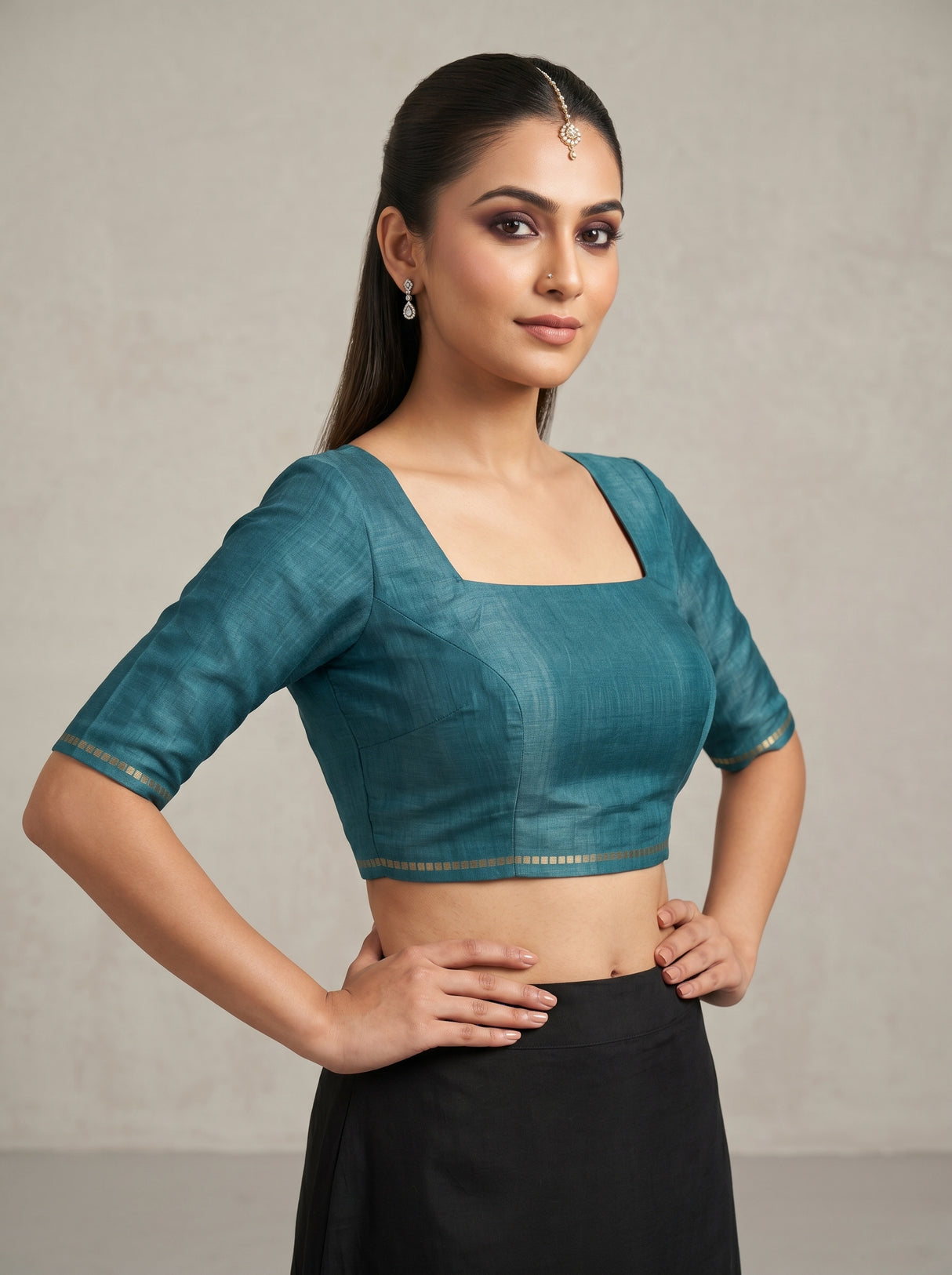 MIMOSA Sapphire Saree Saree — blouse close-up