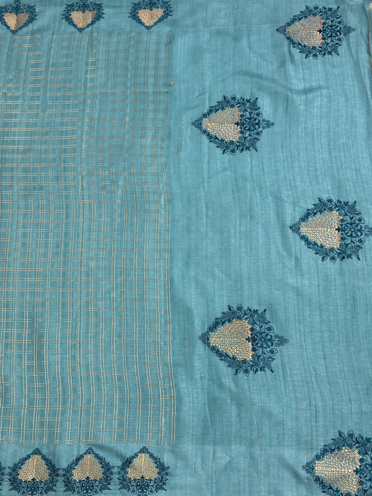 MIMOSA Sapphire Saree Saree — pallu and zari work detail