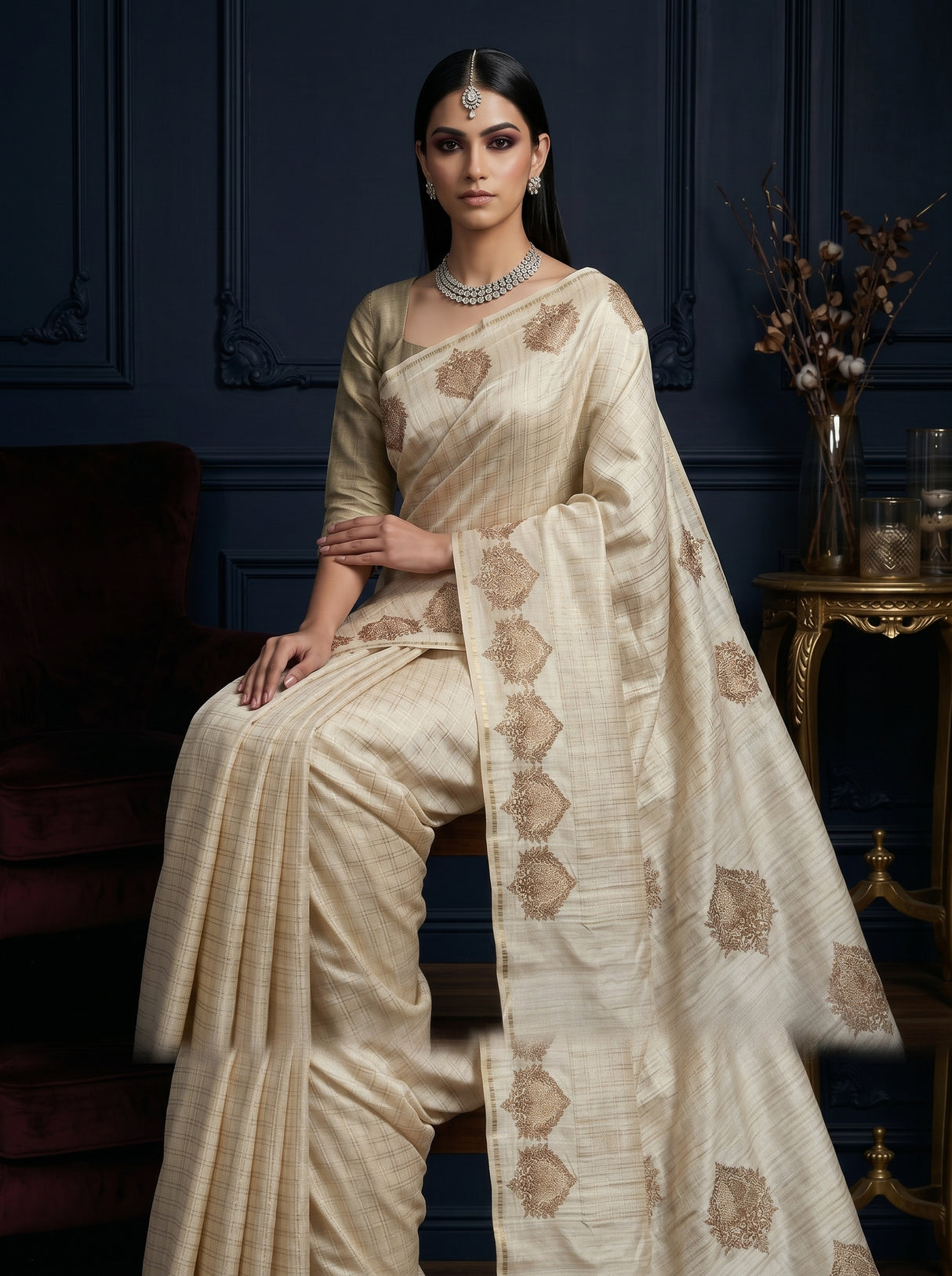 MIMOSA Tussar Saree Saree — pose 8 styling detail
