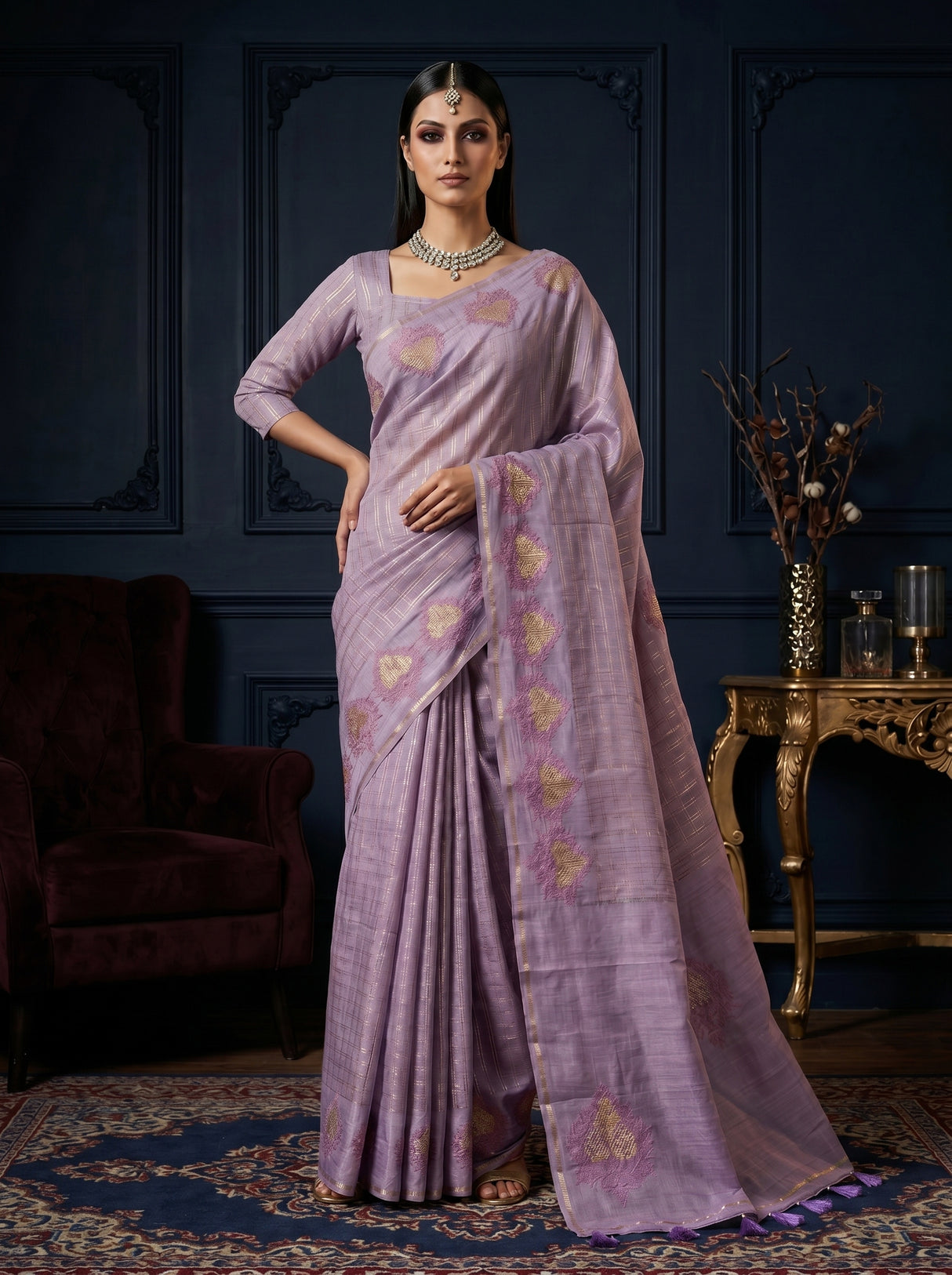 MIMOSA Violet Saree Saree — pose 10 styling detail