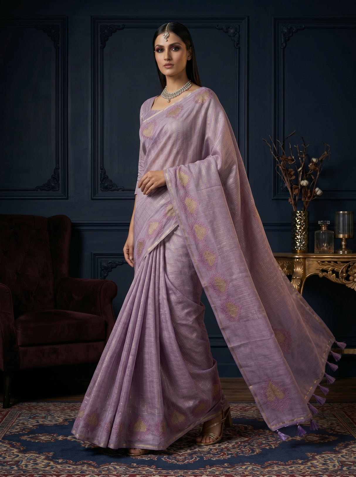 MIMOSA Violet Saree Saree — pose 7 styling detail