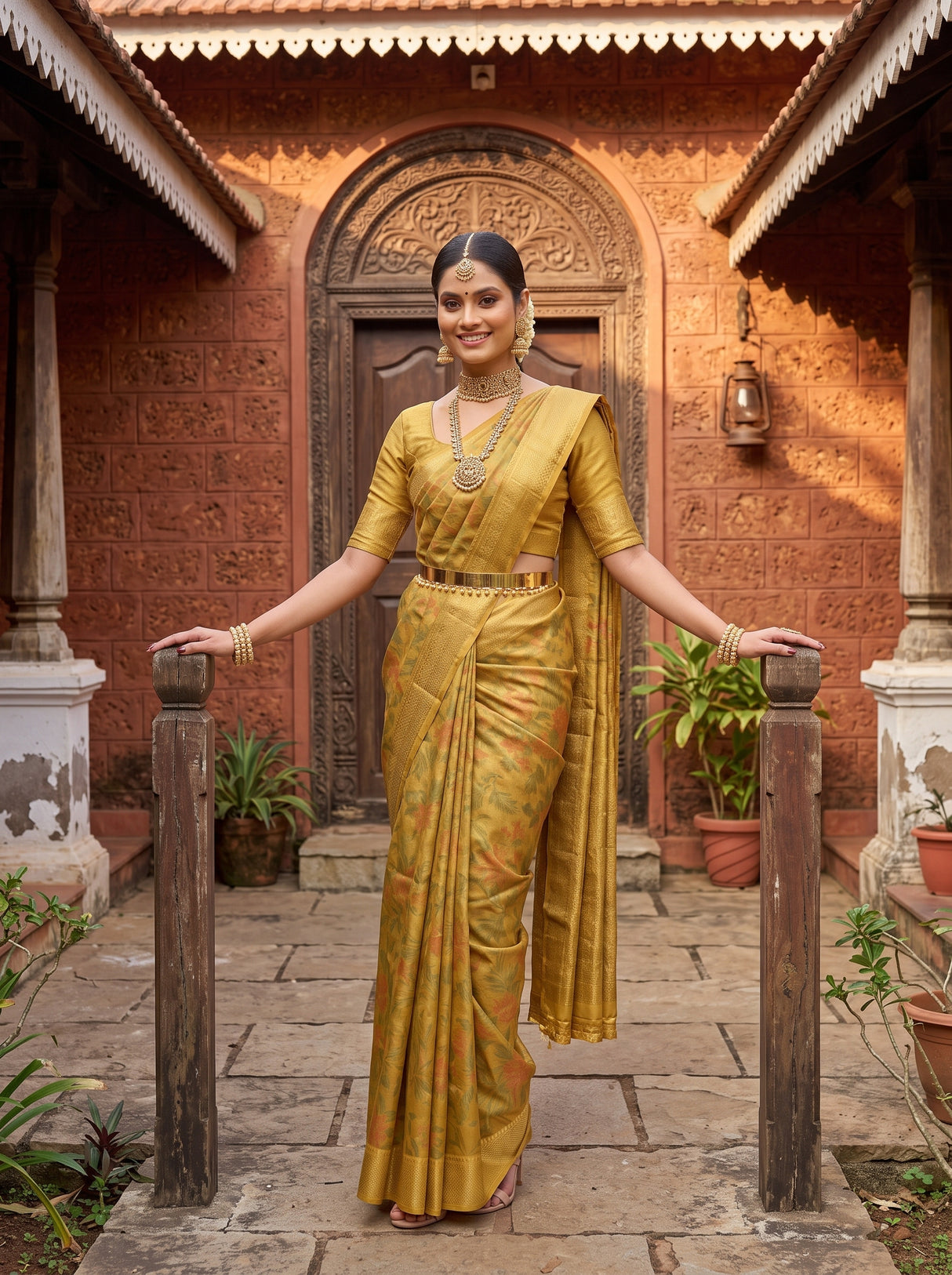 MIMOSA Gold Saree Saree — pose 7 styling detail