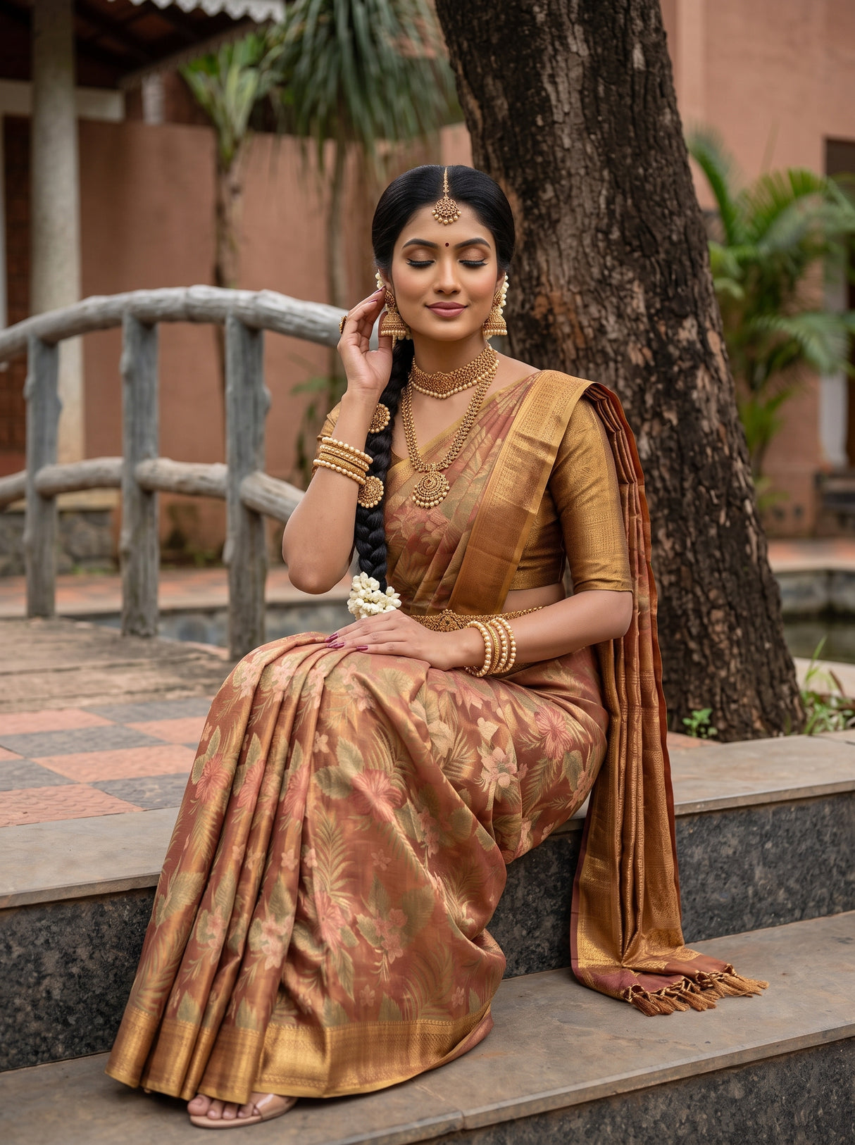 MIMOSA Magenta Saree Saree — pose 10 styling detail