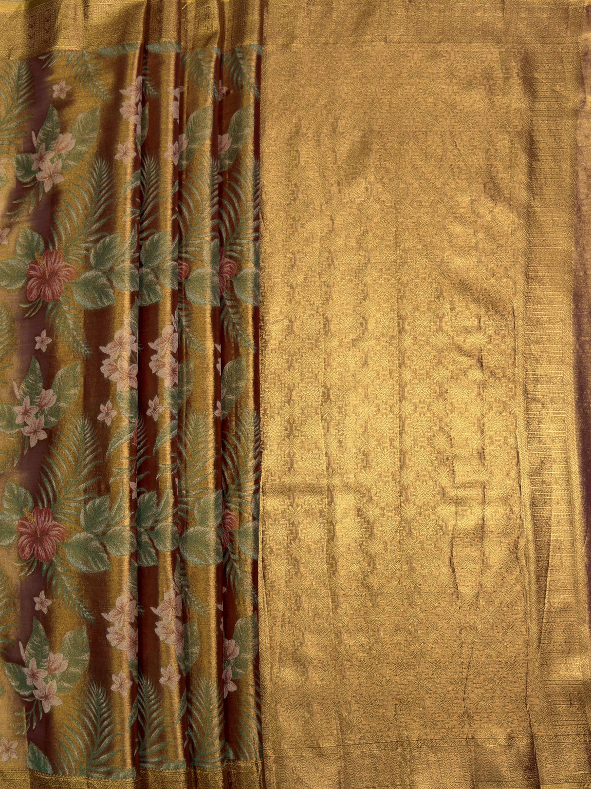 MIMOSA Magenta Saree Saree — pallu and zari work detail