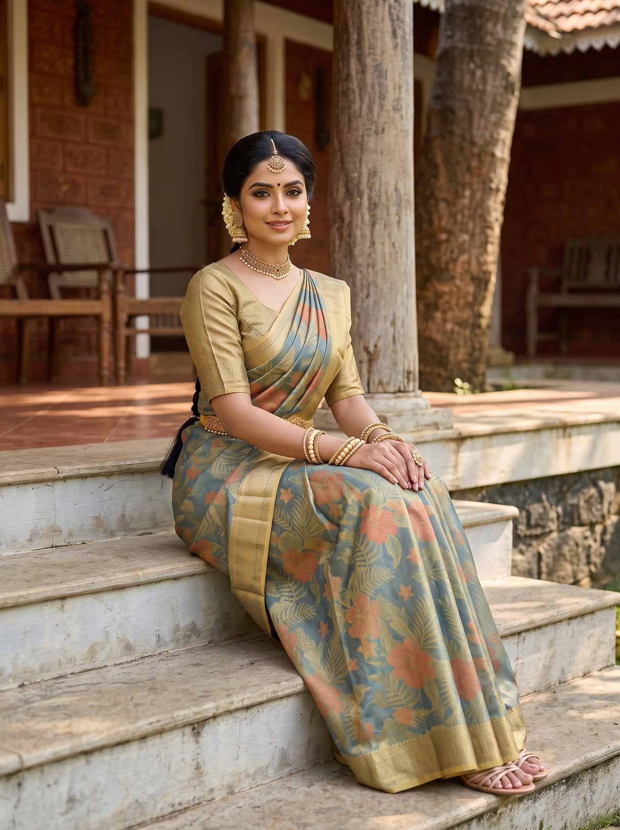 MIMOSA Sapphire Saree Saree — pose 8 styling detail