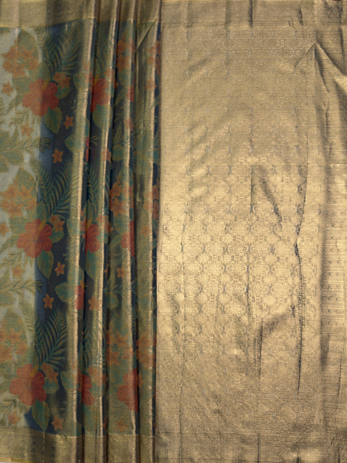 MIMOSA Sapphire Saree Saree — pallu and zari work detail