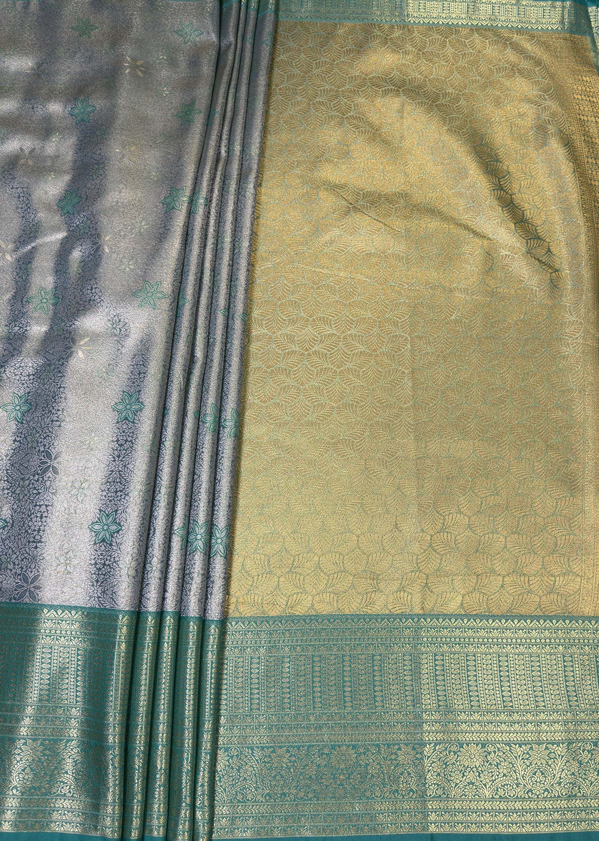 MIMOSA Saffire Kanjivaram Art Silk Saree β pallu and zari work detail