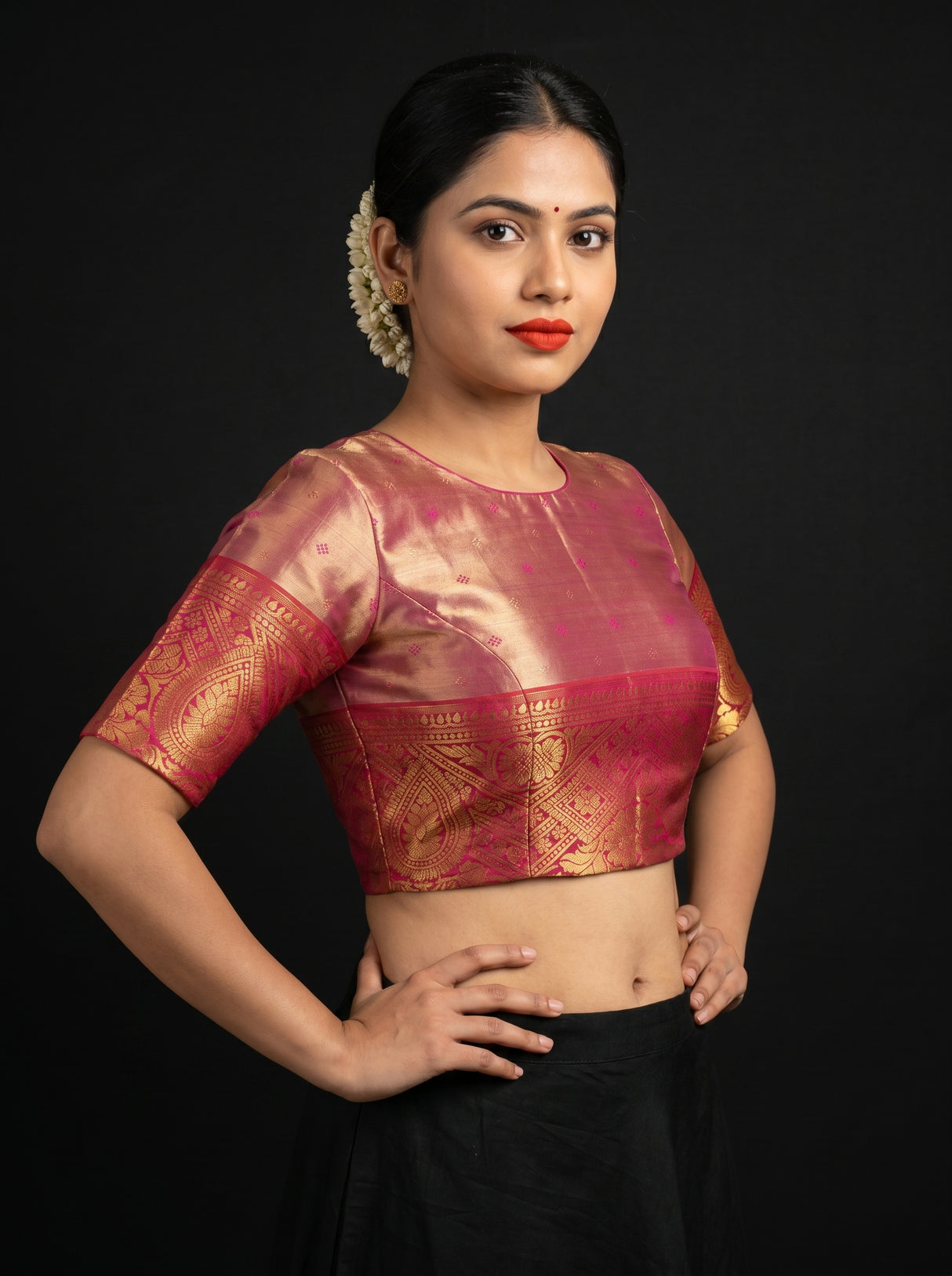 MIMOSA Saffire Kanjivaram Art Silk Saree β blouse close-up