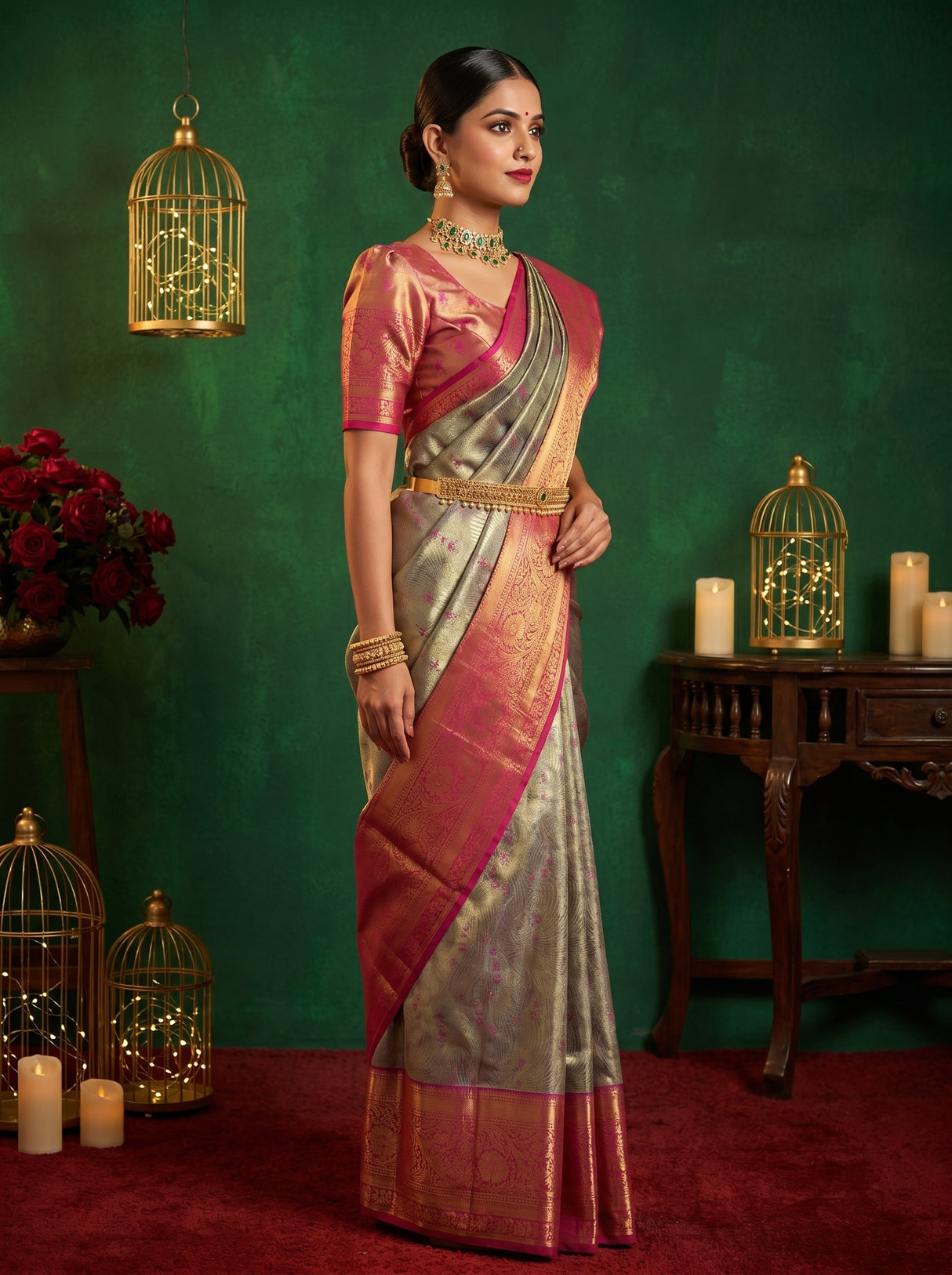 MIMOSA Lavender Kanjivaram Art Silk Saree β unstitched blouse fabric