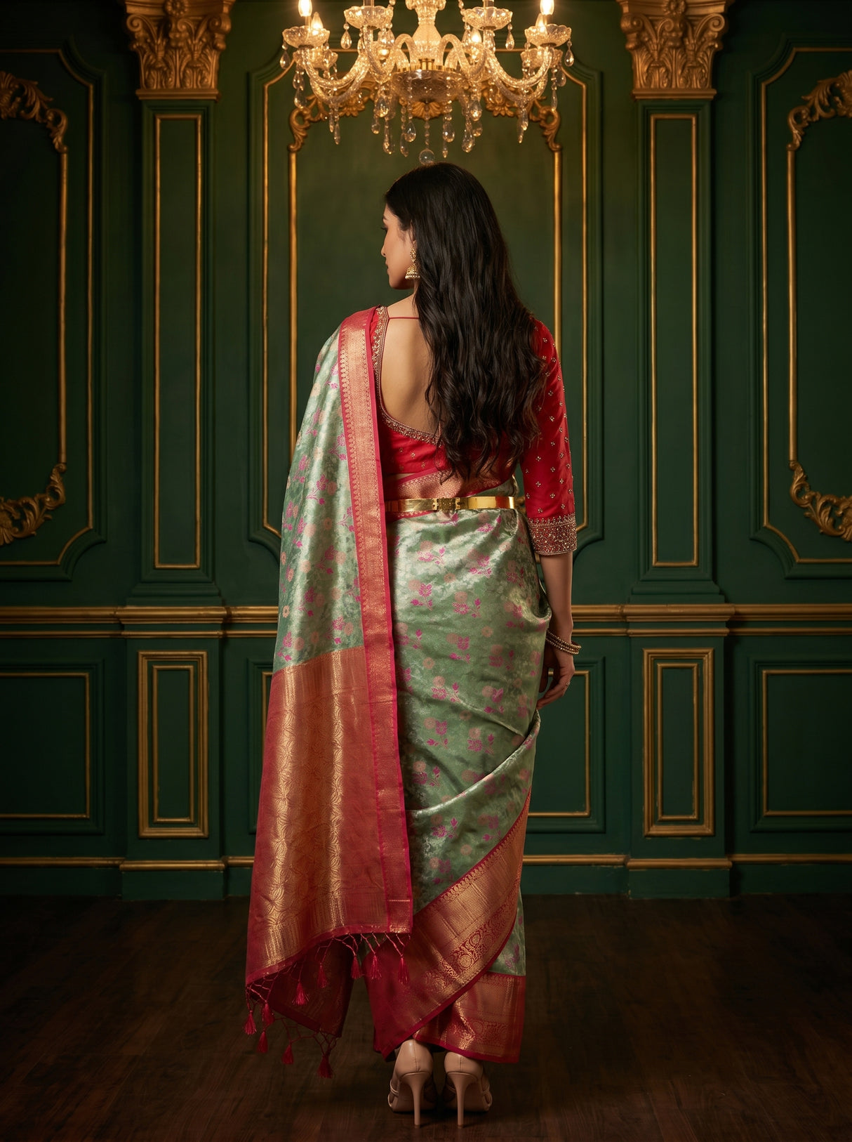 MIMOSA Saffire Kanjivaram Art Silk Saree β Blouse Fabric Detail