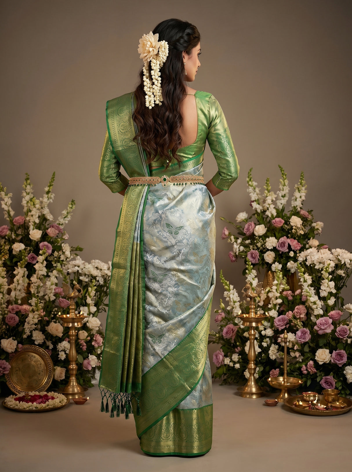 MIMOSA Saffire Kanjivaram Art Silk Saree β Unstitched Blouse Fabric