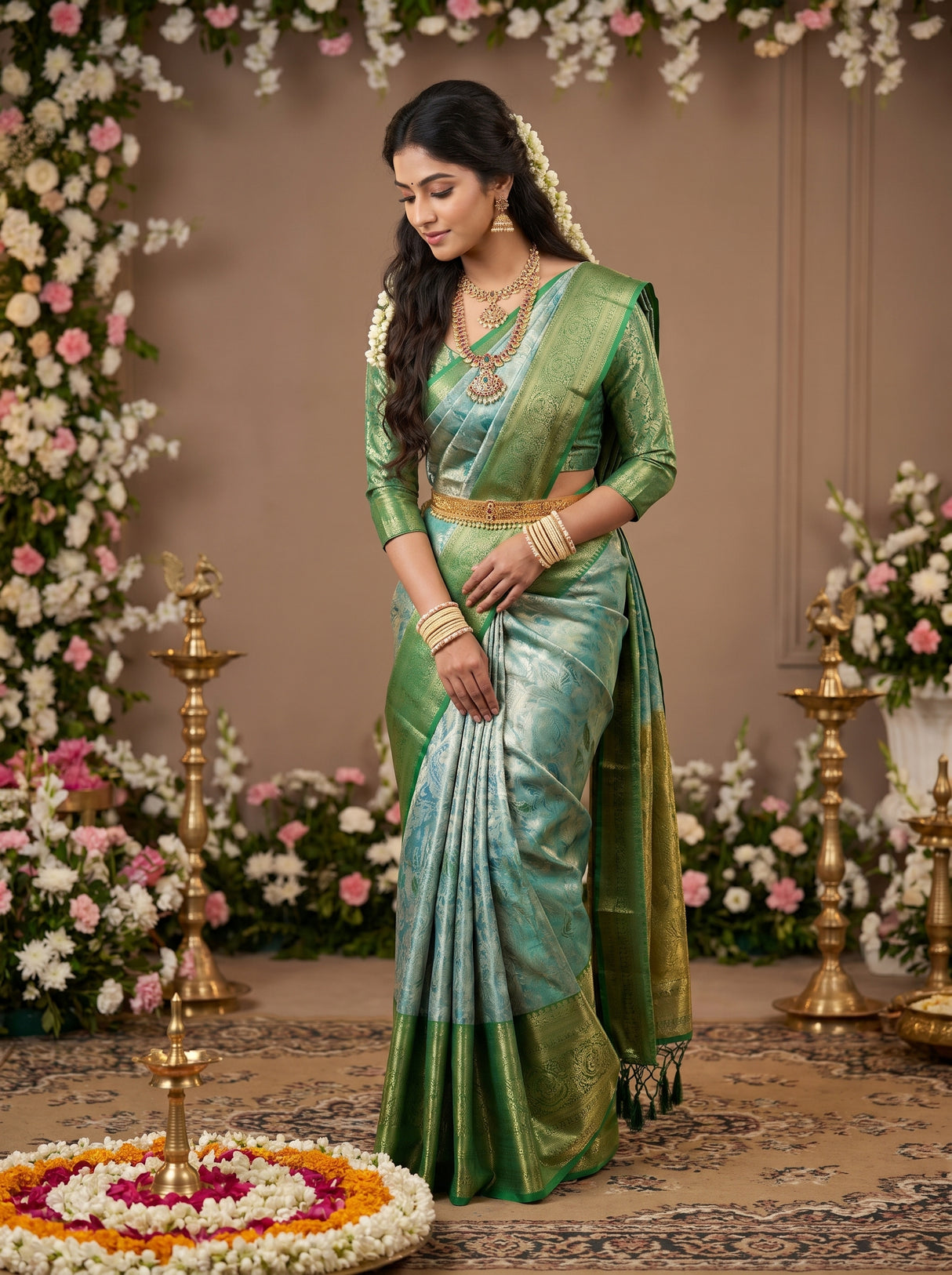MIMOSA Saffire Kanjivaram Art Silk Saree β pose 8 styling detail