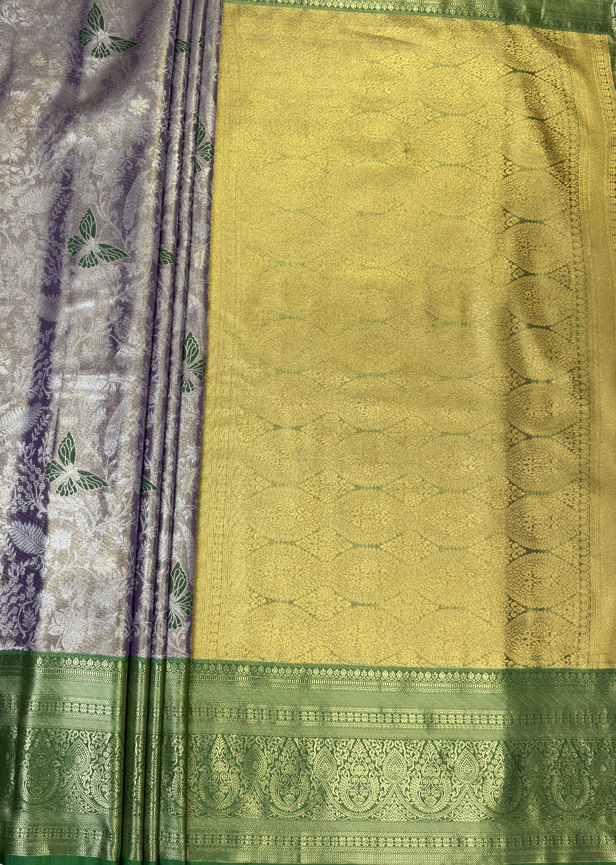 MIMOSA Violet Kanjivaram Art Silk Saree β pallu and zari work detail