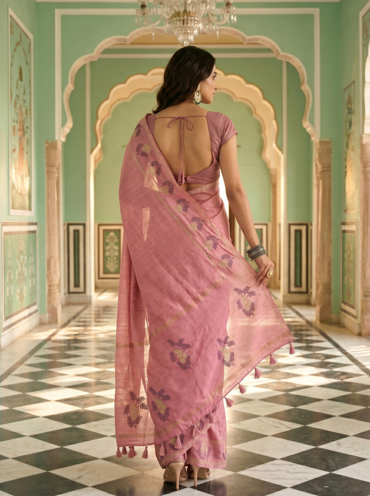 MIMOSA Gajari Saree Saree — pose 2 styling detail