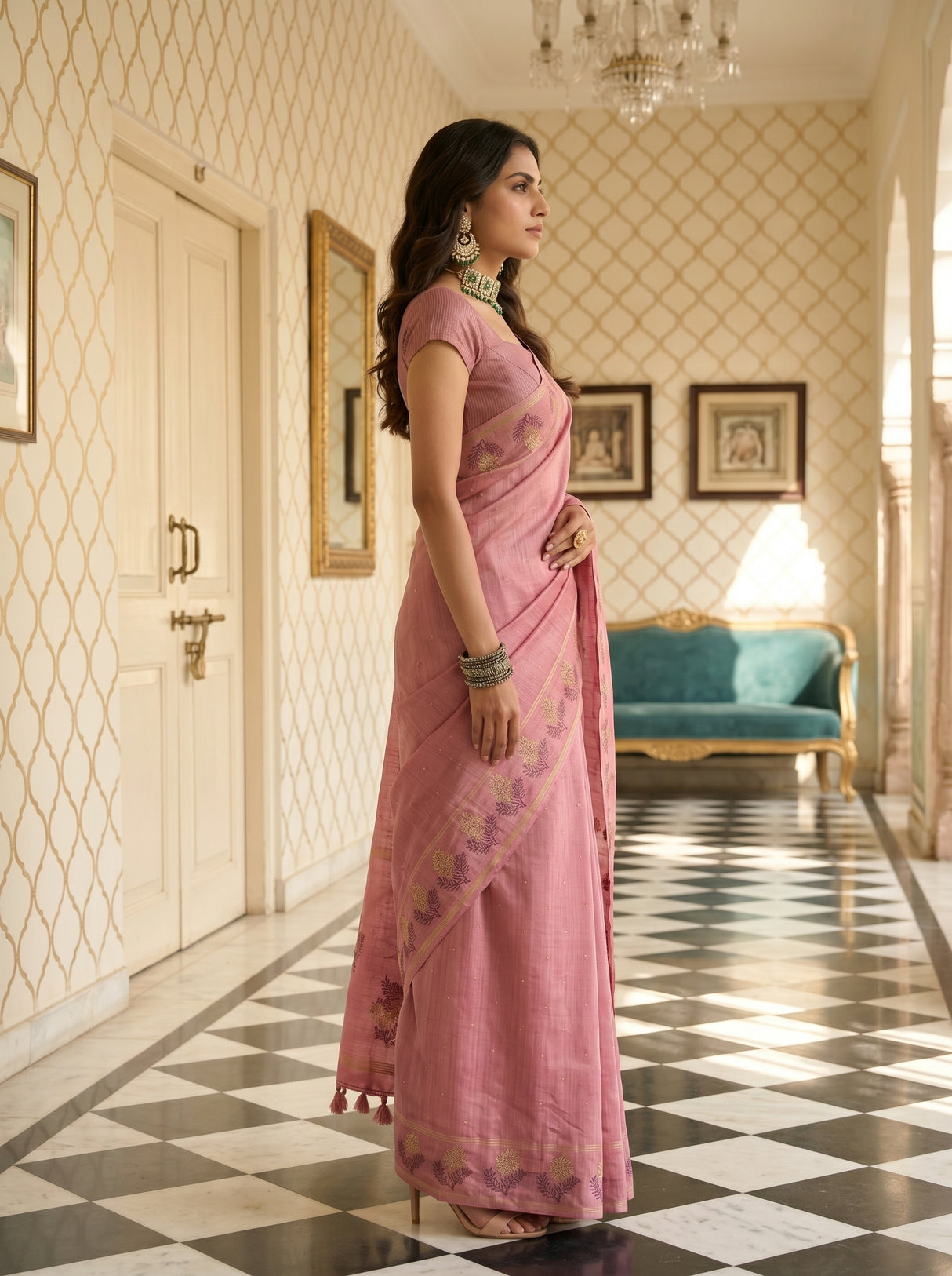 MIMOSA Gajari Saree Saree — pose 3 styling detail