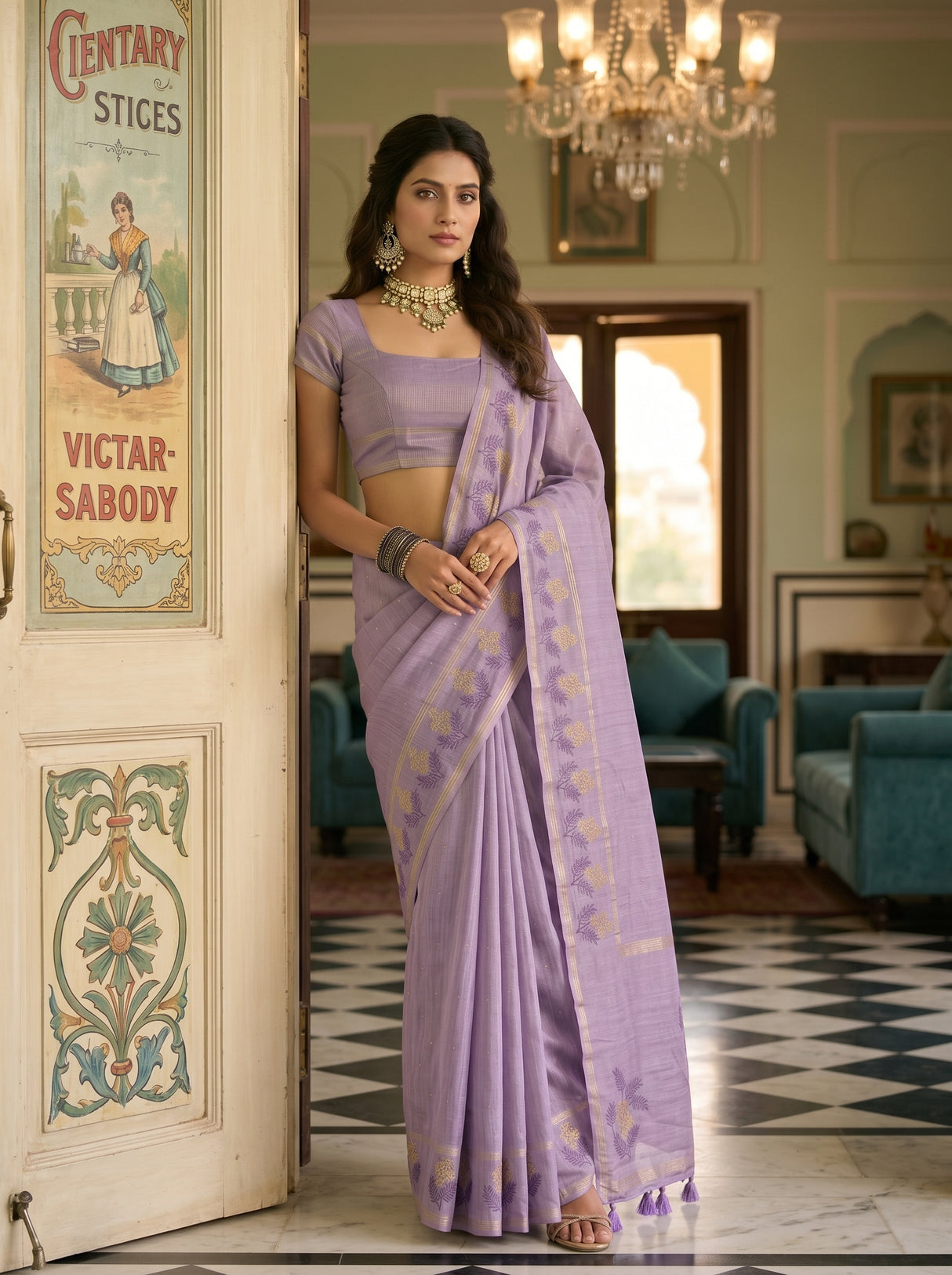 MIMOSA Violet Saree Saree — pose 5 styling detail