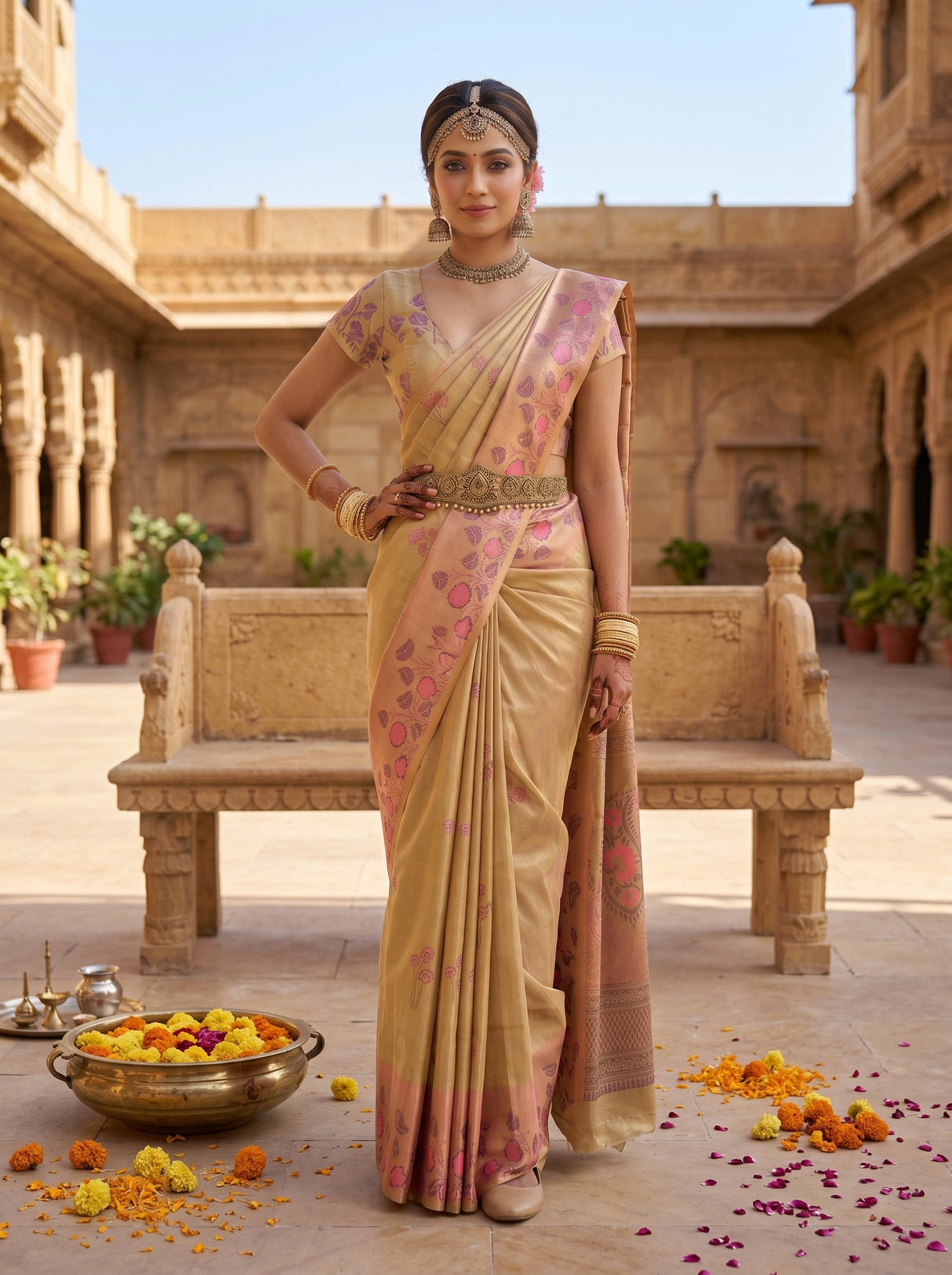 MIMOSA Gajari Saree Saree — pose 4 styling detail