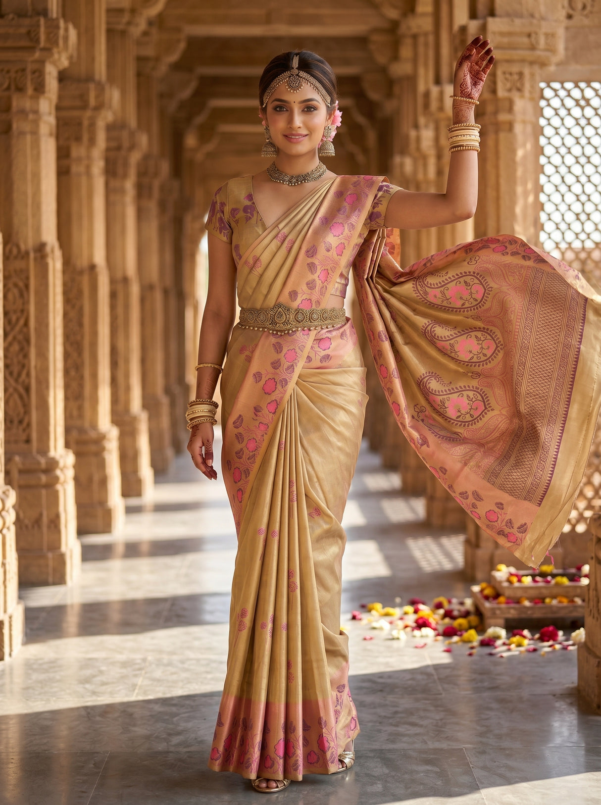 MIMOSA Gajari Saree Saree — pose 5 styling detail
