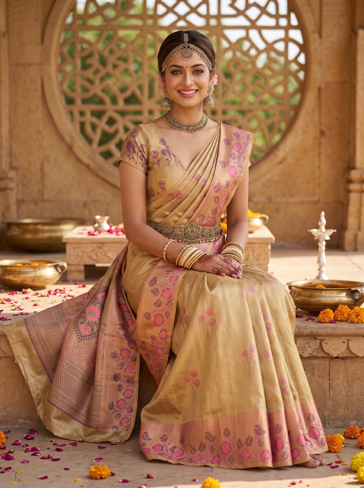 MIMOSA Gajari Saree Saree — pose 8 styling detail