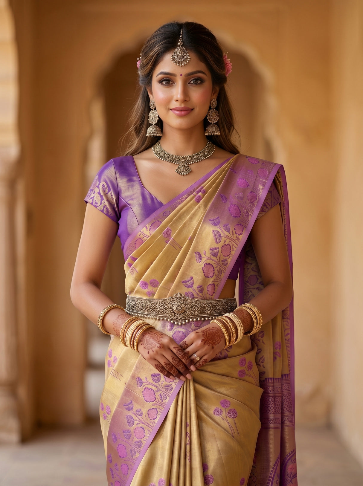 MIMOSA Magenta Saree Saree — pose 10 styling detail